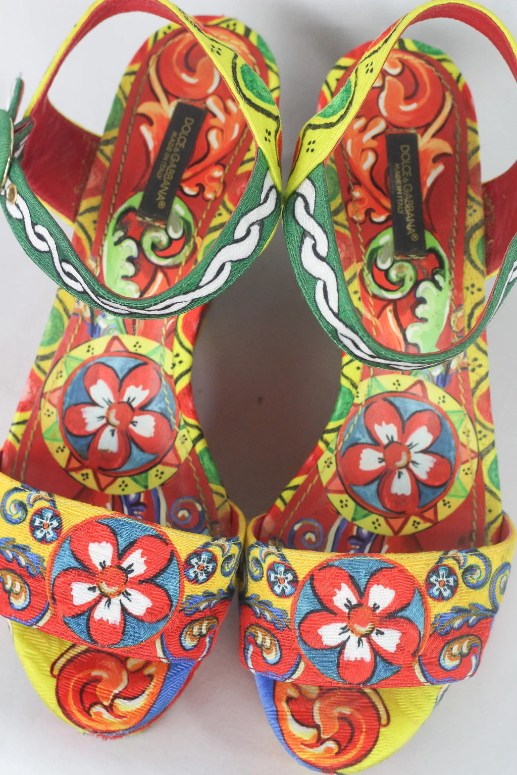 Carretto Print Canvas Wedge Sandals SS2016