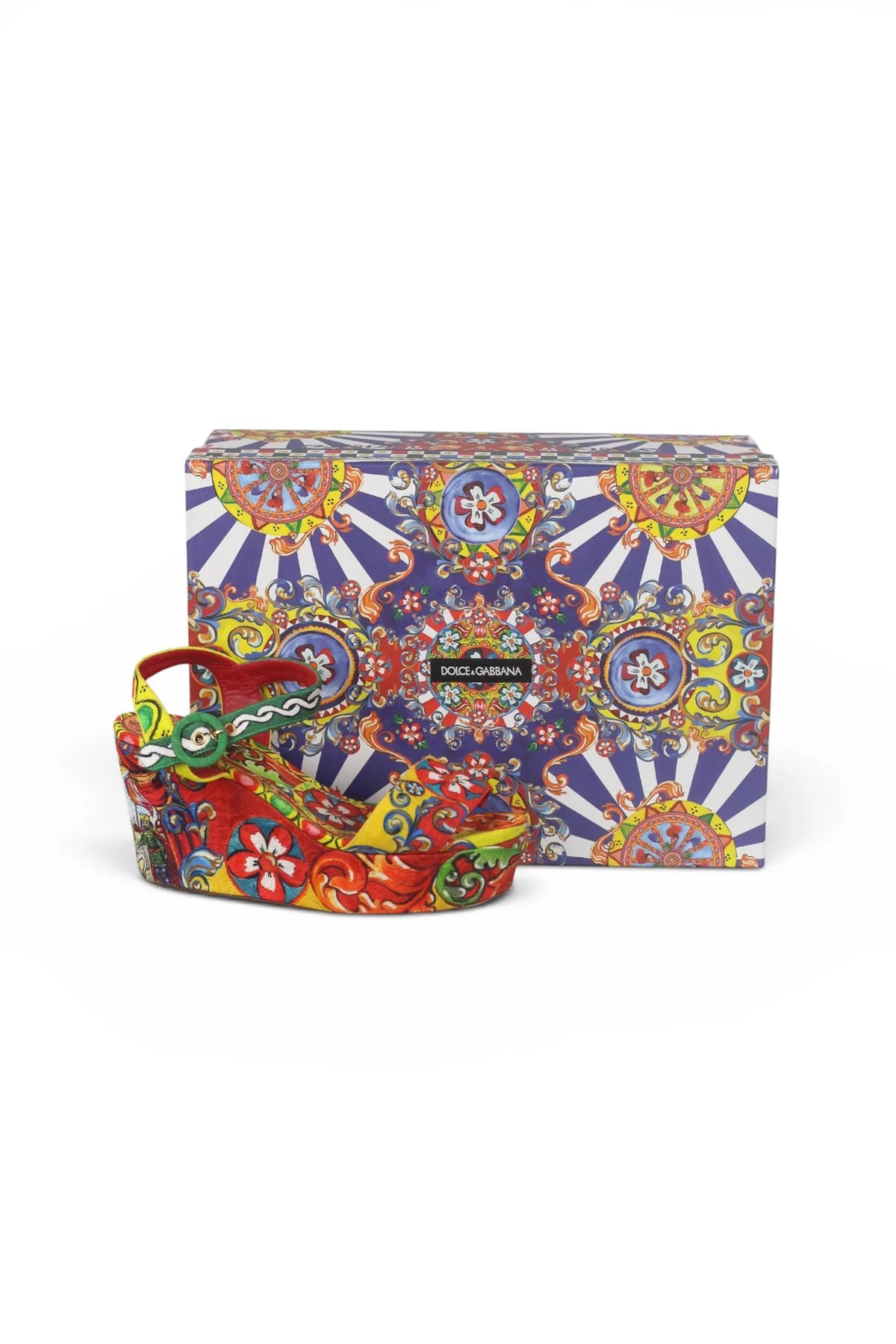 Carretto Print Canvas Wedge Sandals SS2016