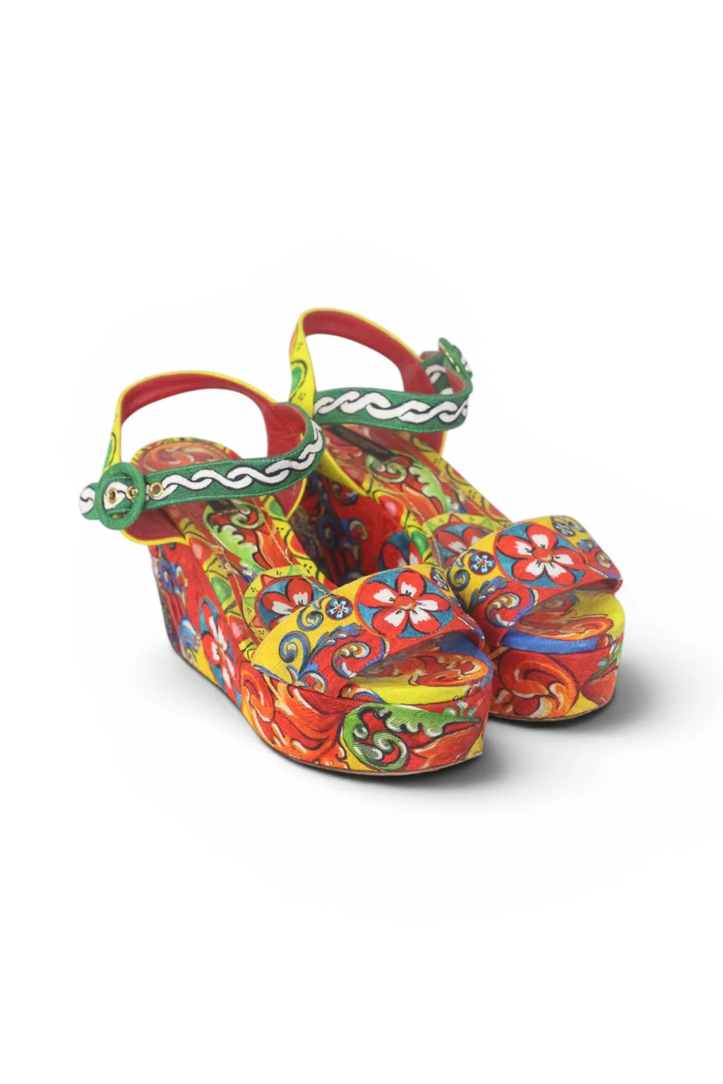 Carretto Print Canvas Wedge Sandals SS2016