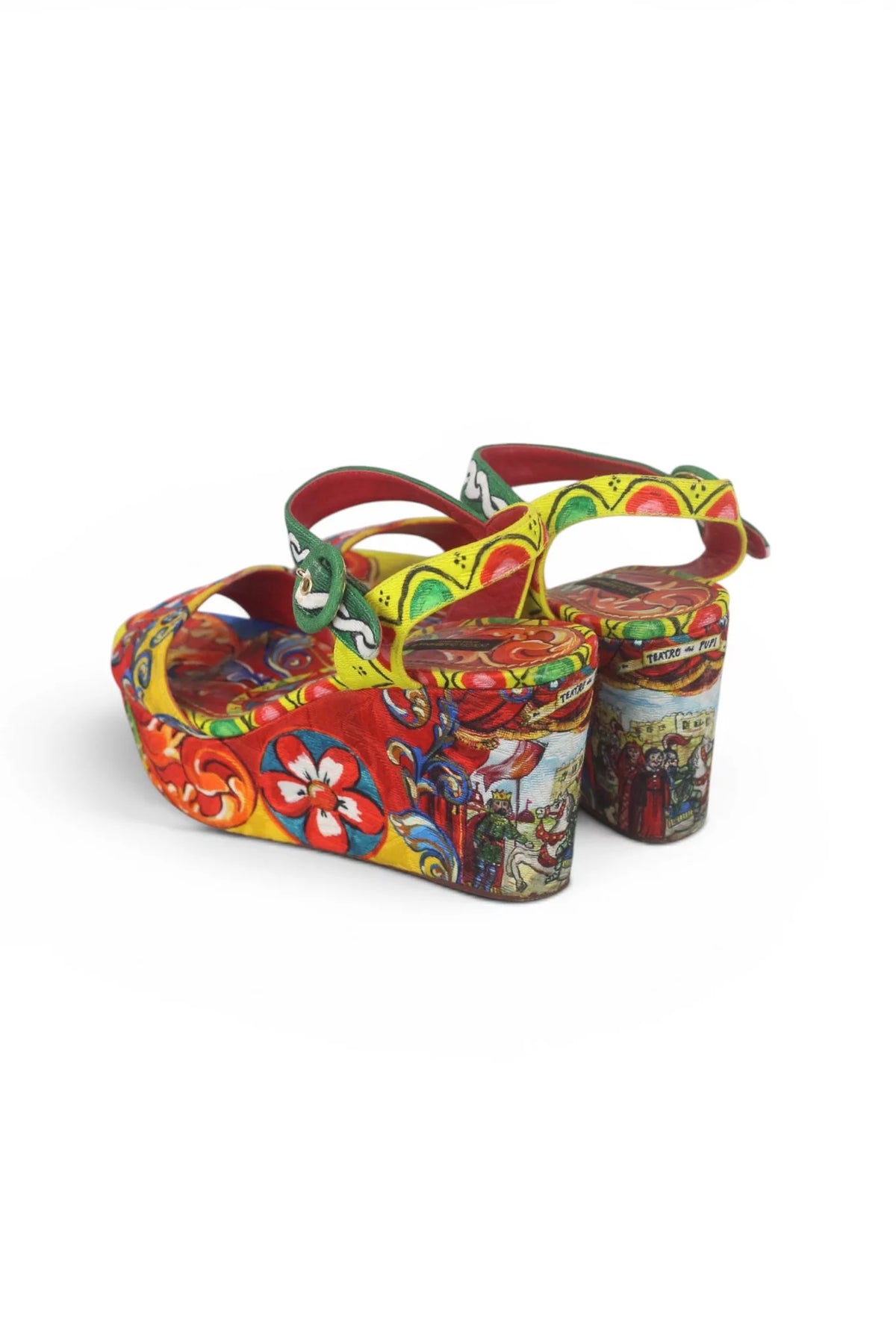 Carretto Print Canvas Wedge Sandals SS2016