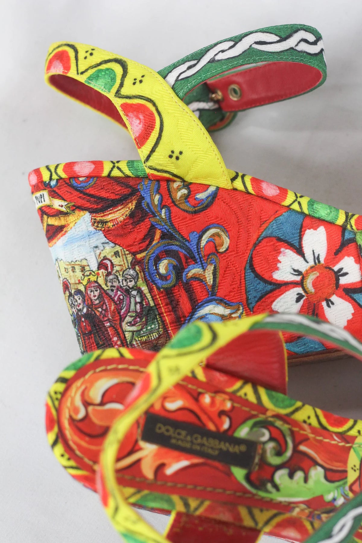 Carretto Print Canvas Wedge Sandals SS2016