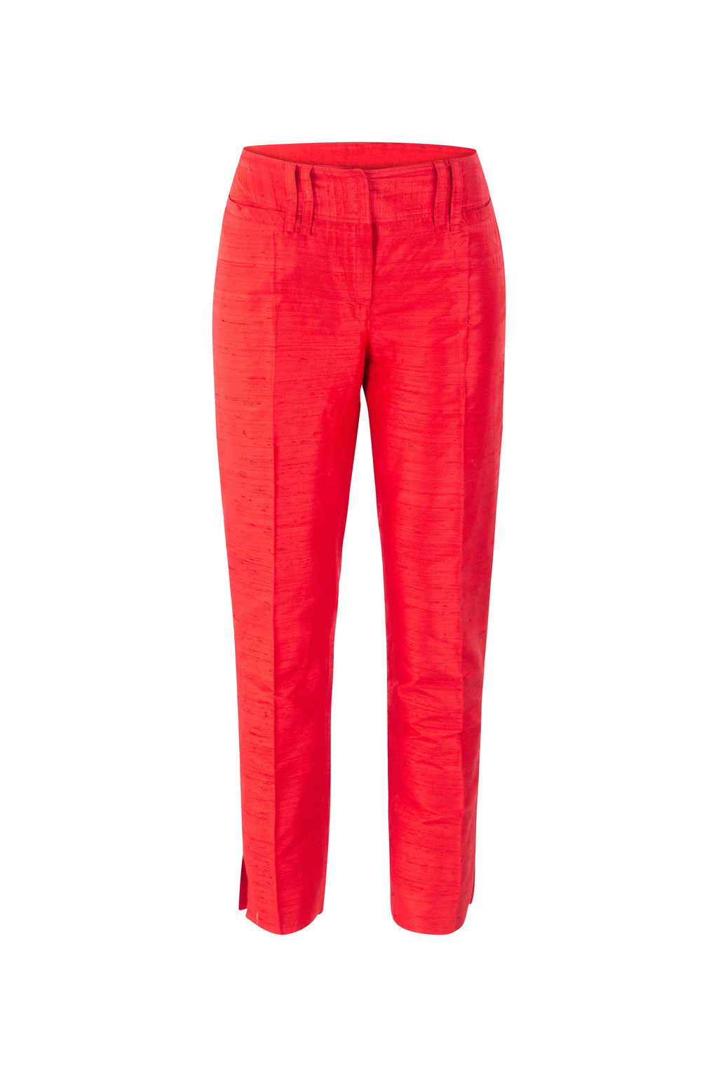 Red Chantung Trousers