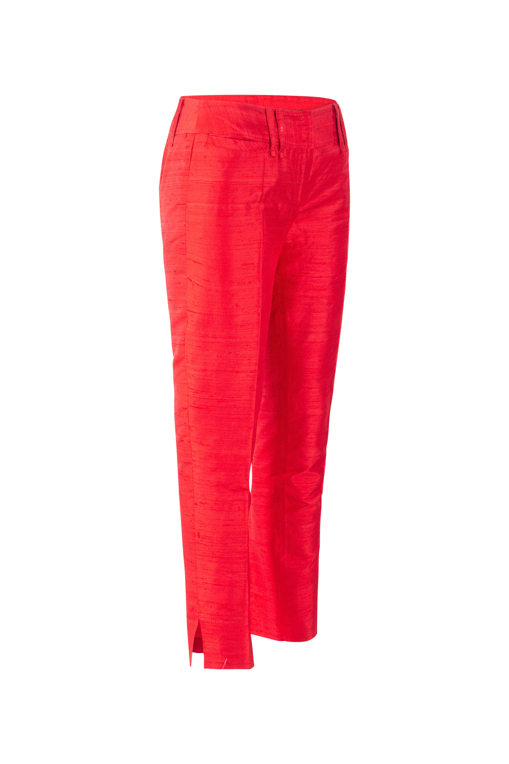 Red Chantung Trousers