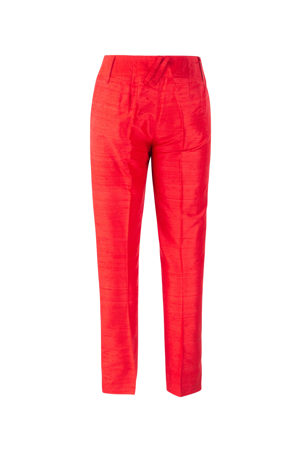 Red Chantung Trousers