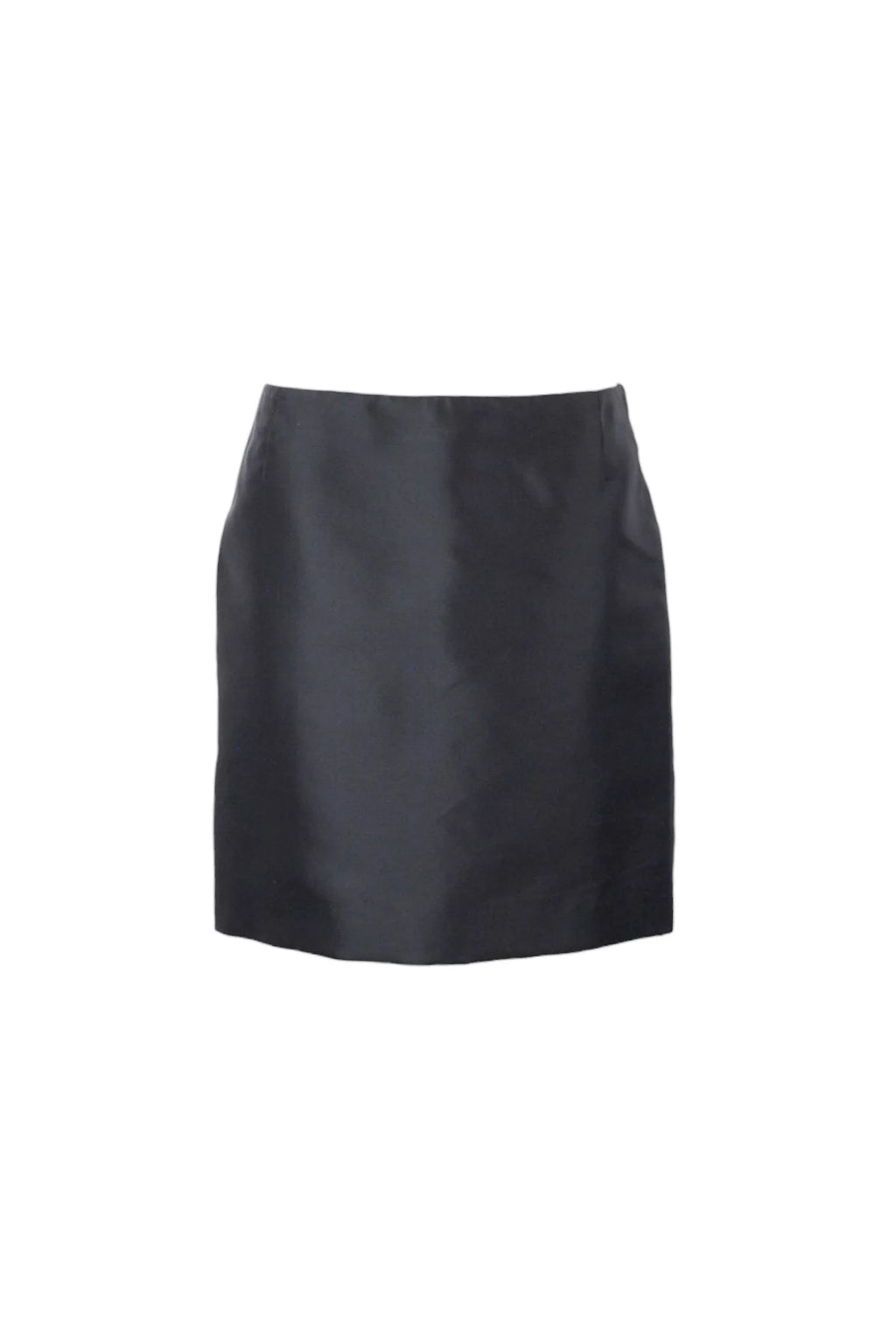 Black Silk Mini Skirt A-Line