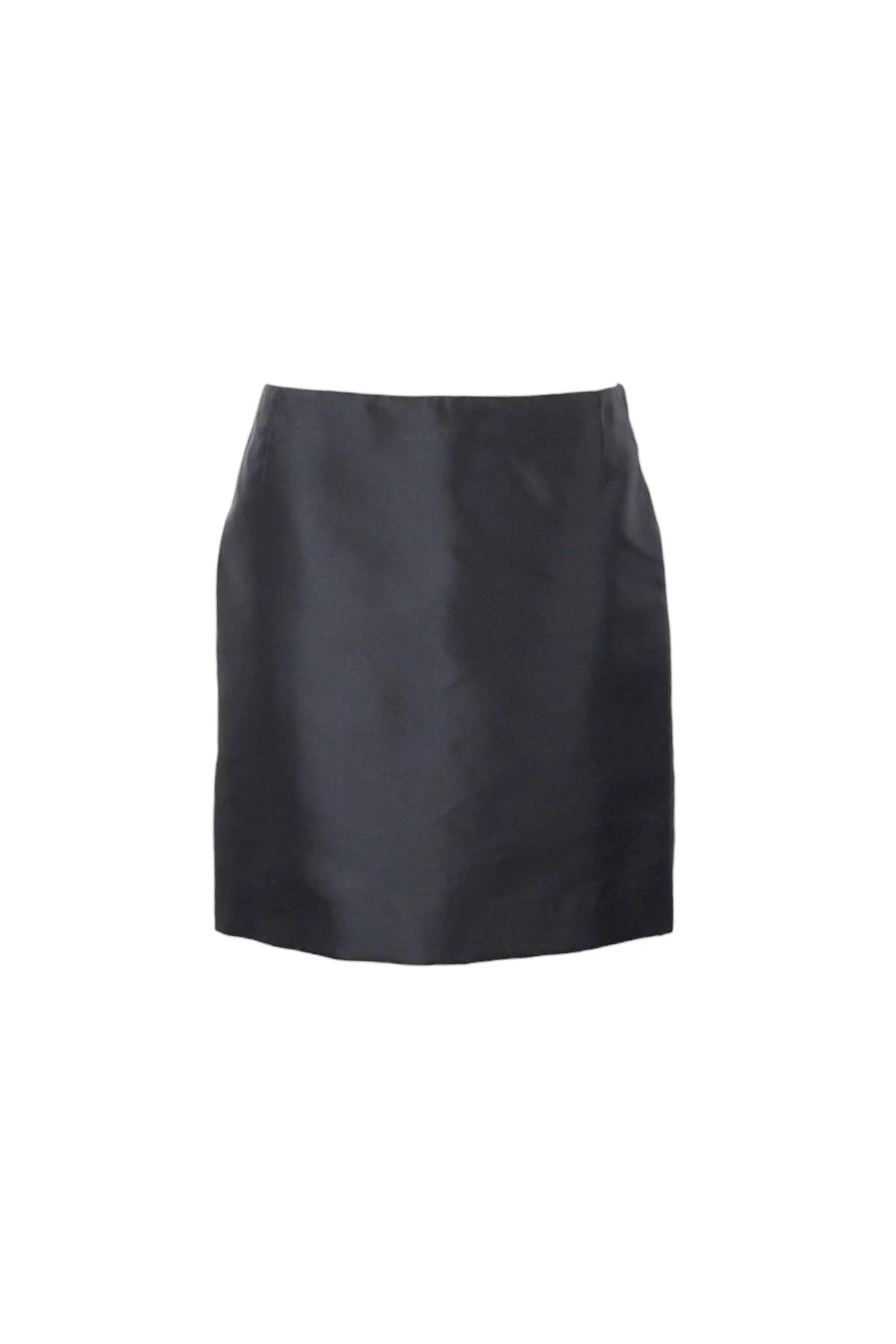 Black Silk Mini Skirt A-Line