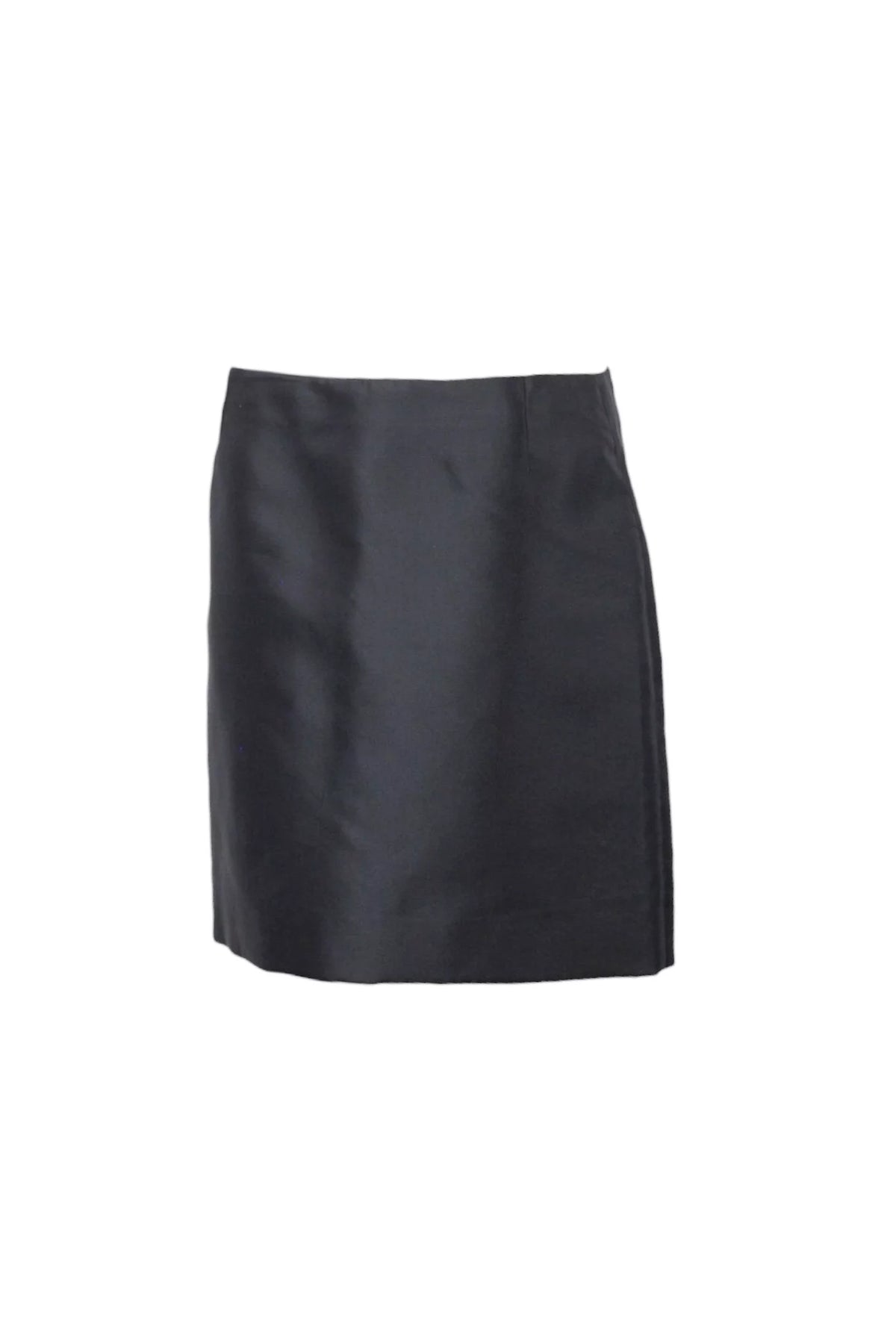 Black Silk Mini Skirt A-Line