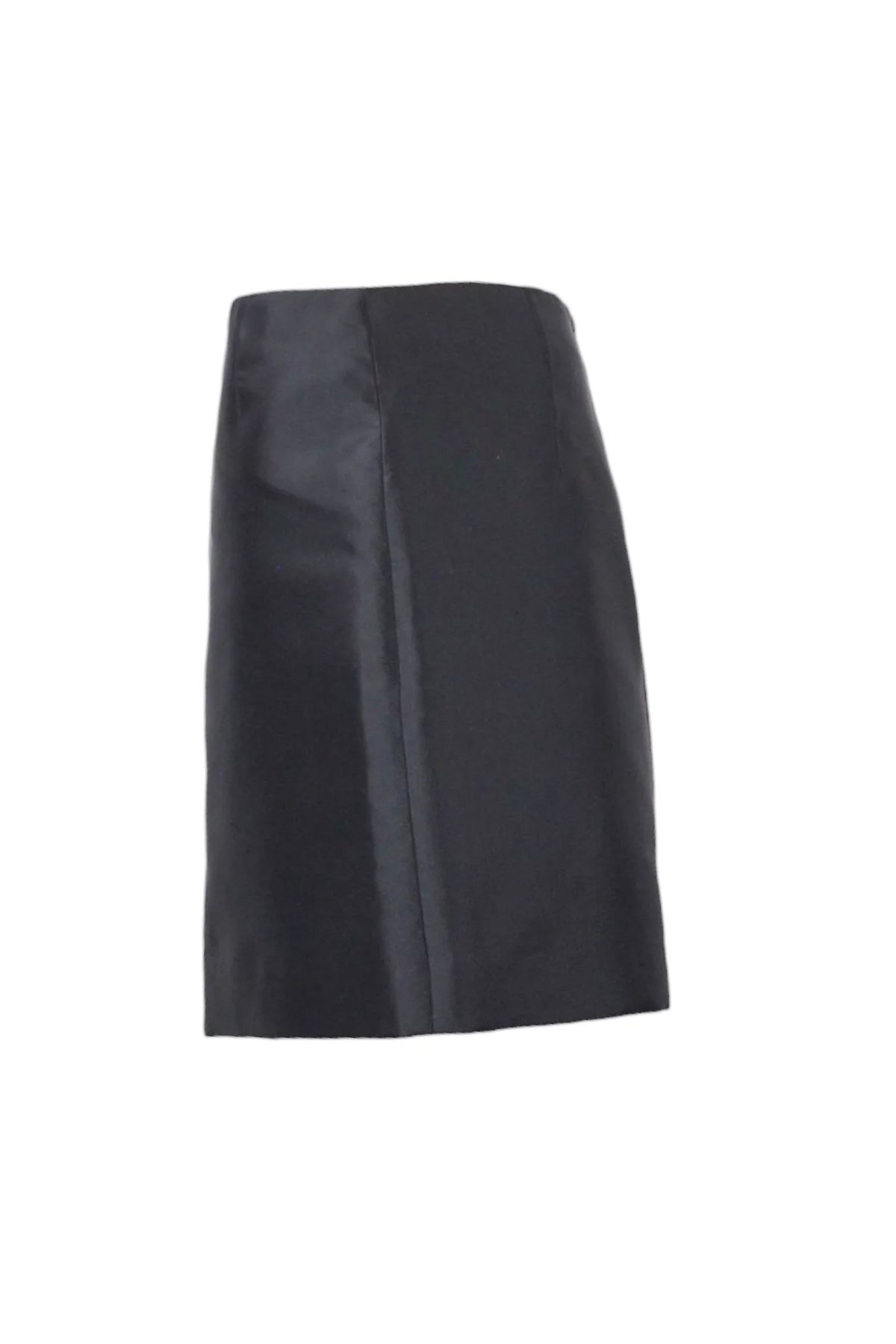 Black Silk Mini Skirt A-Line