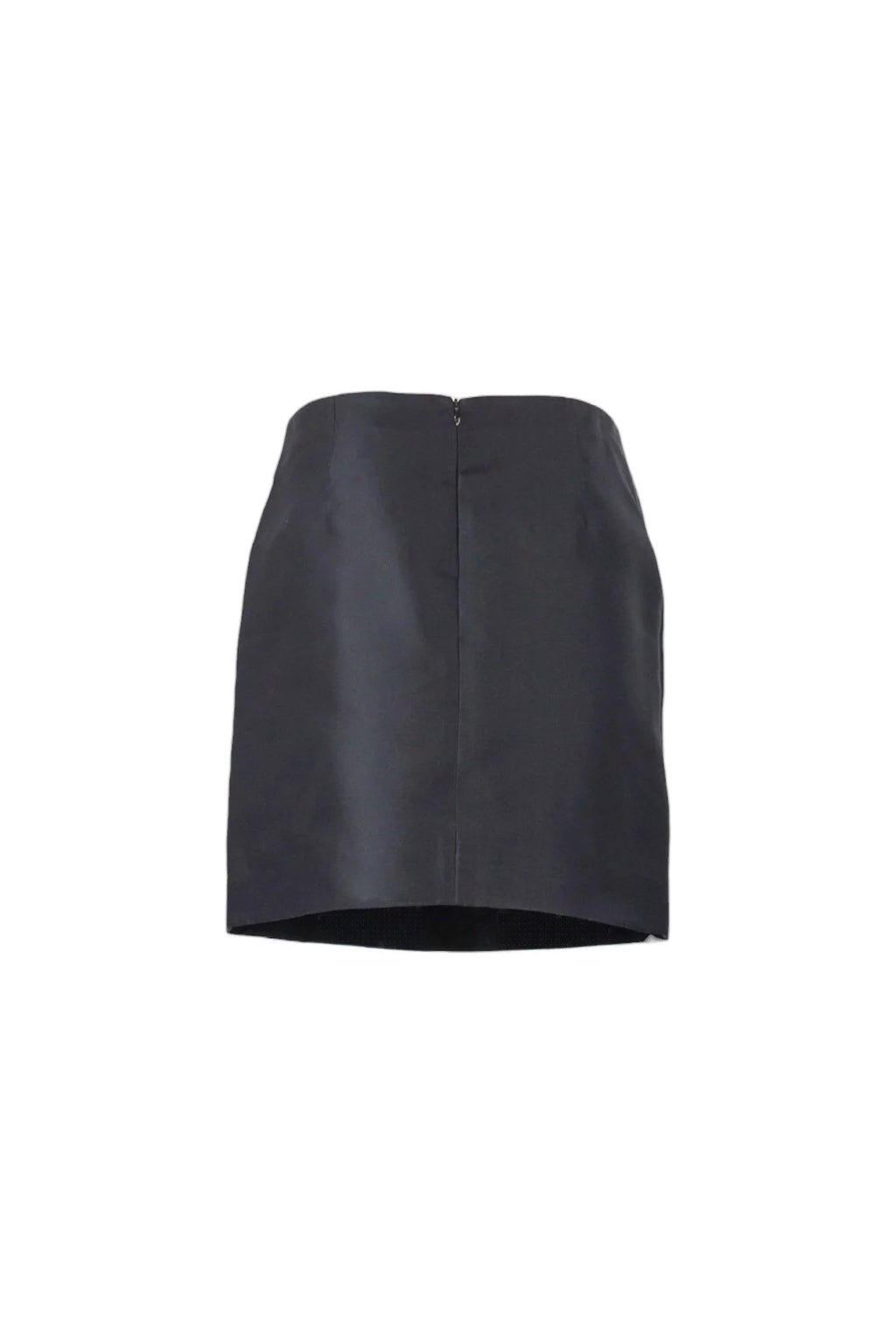 Black Silk Mini Skirt A-Line