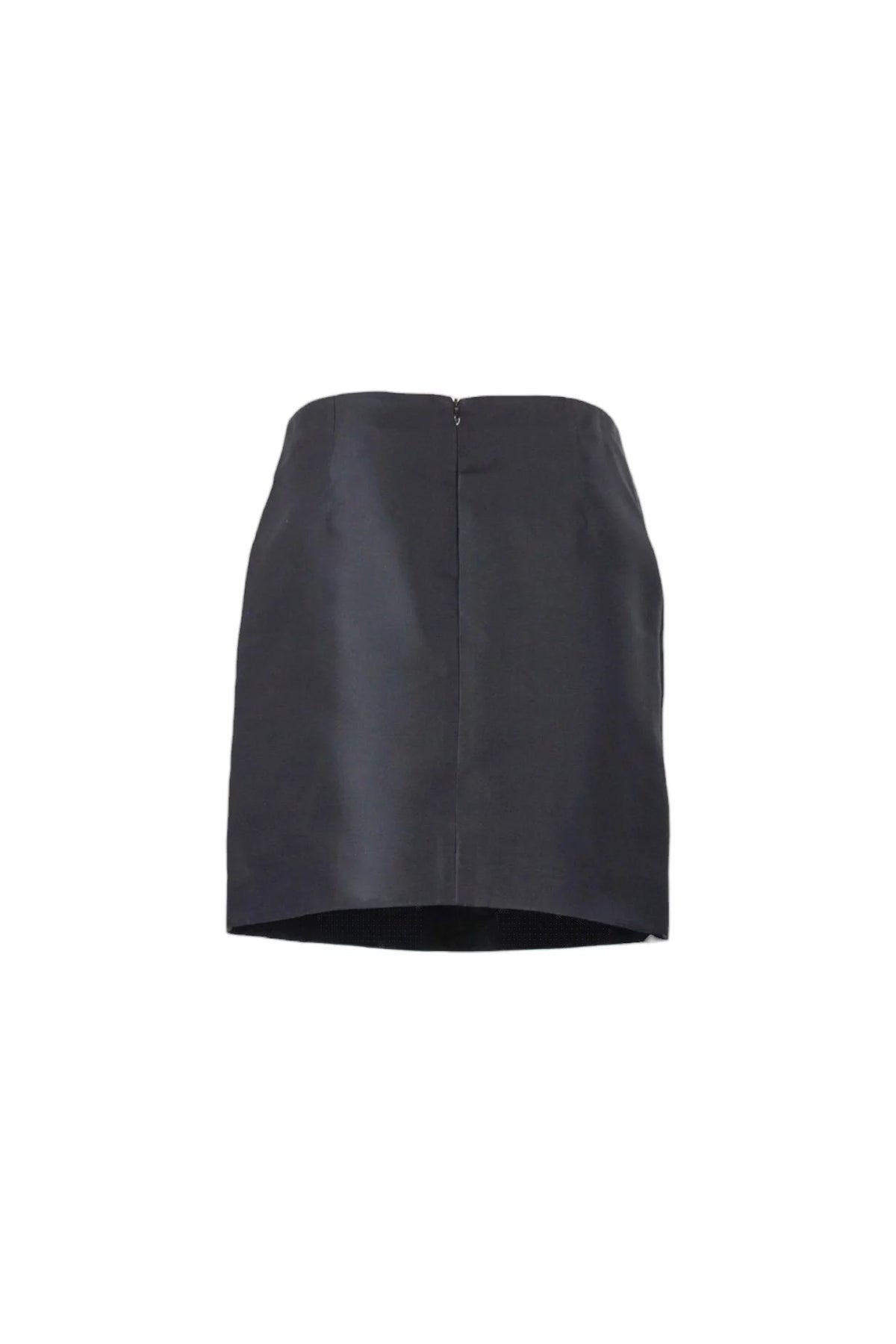 Black Silk Mini Skirt A-Line