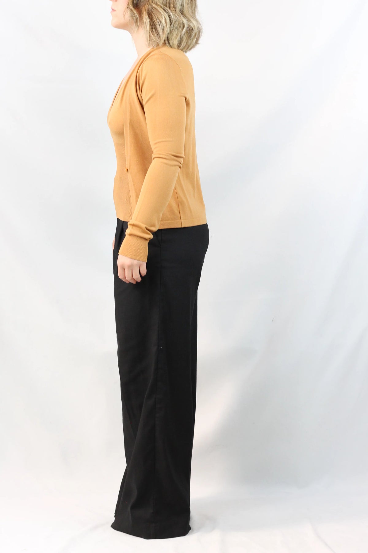 Halterneck Knit Twin Set Caramel Cardigan