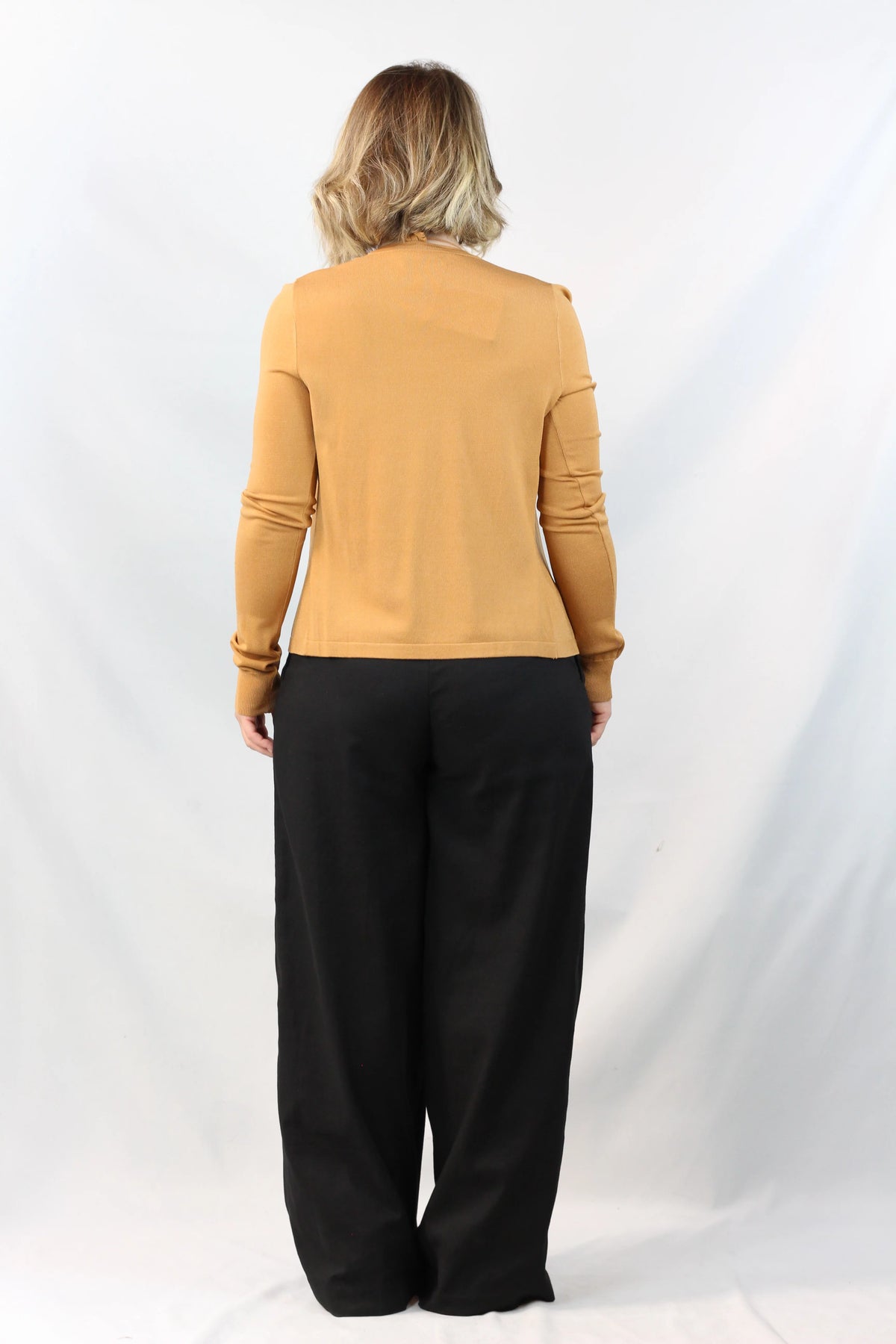 Halterneck Knit Twin Set Caramel Cardigan
