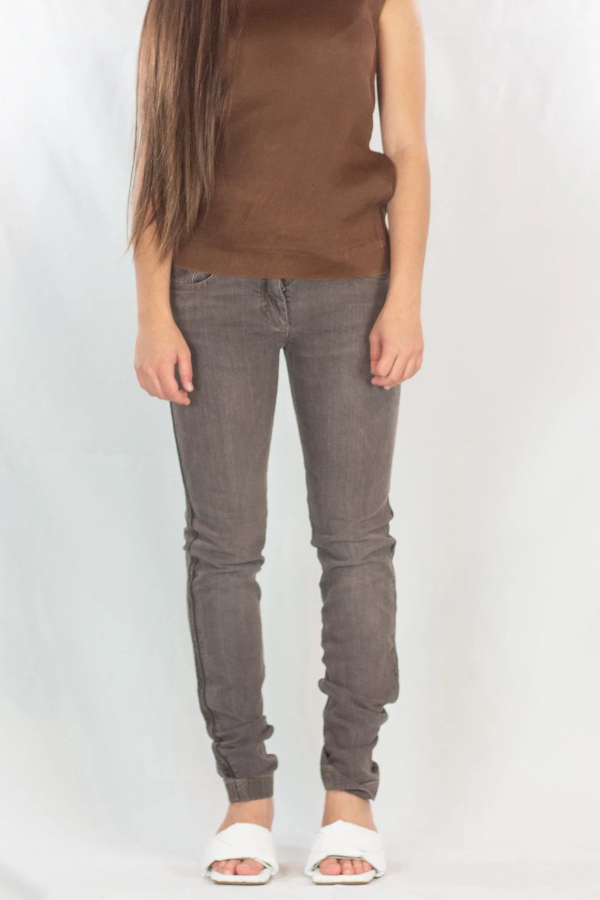 Brown Skinny Denim Jeans