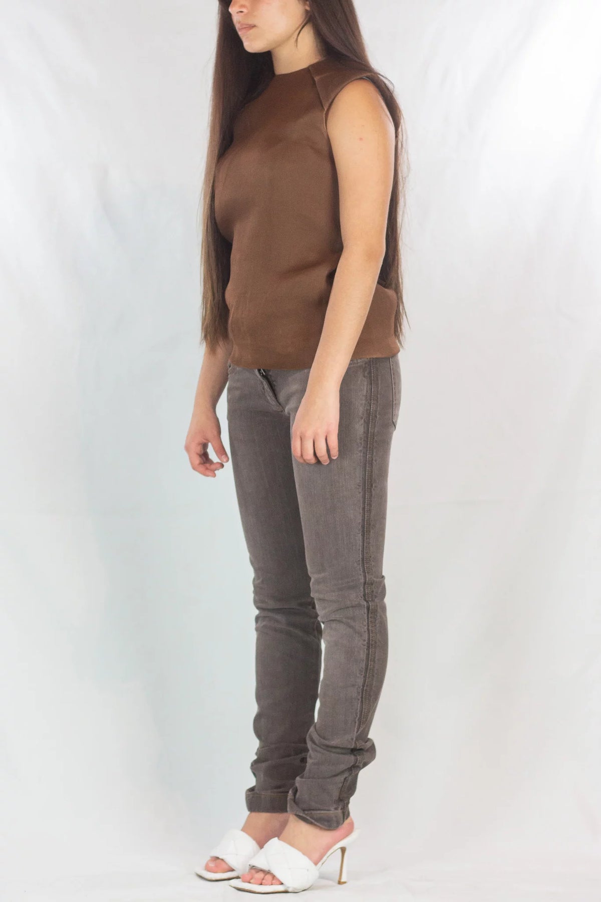 Brown Skinny Denim Jeans