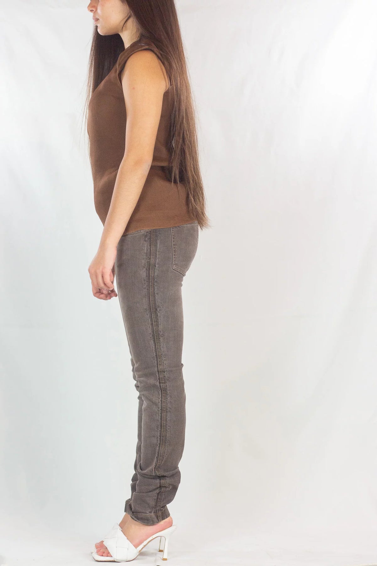 Brown Skinny Denim Jeans