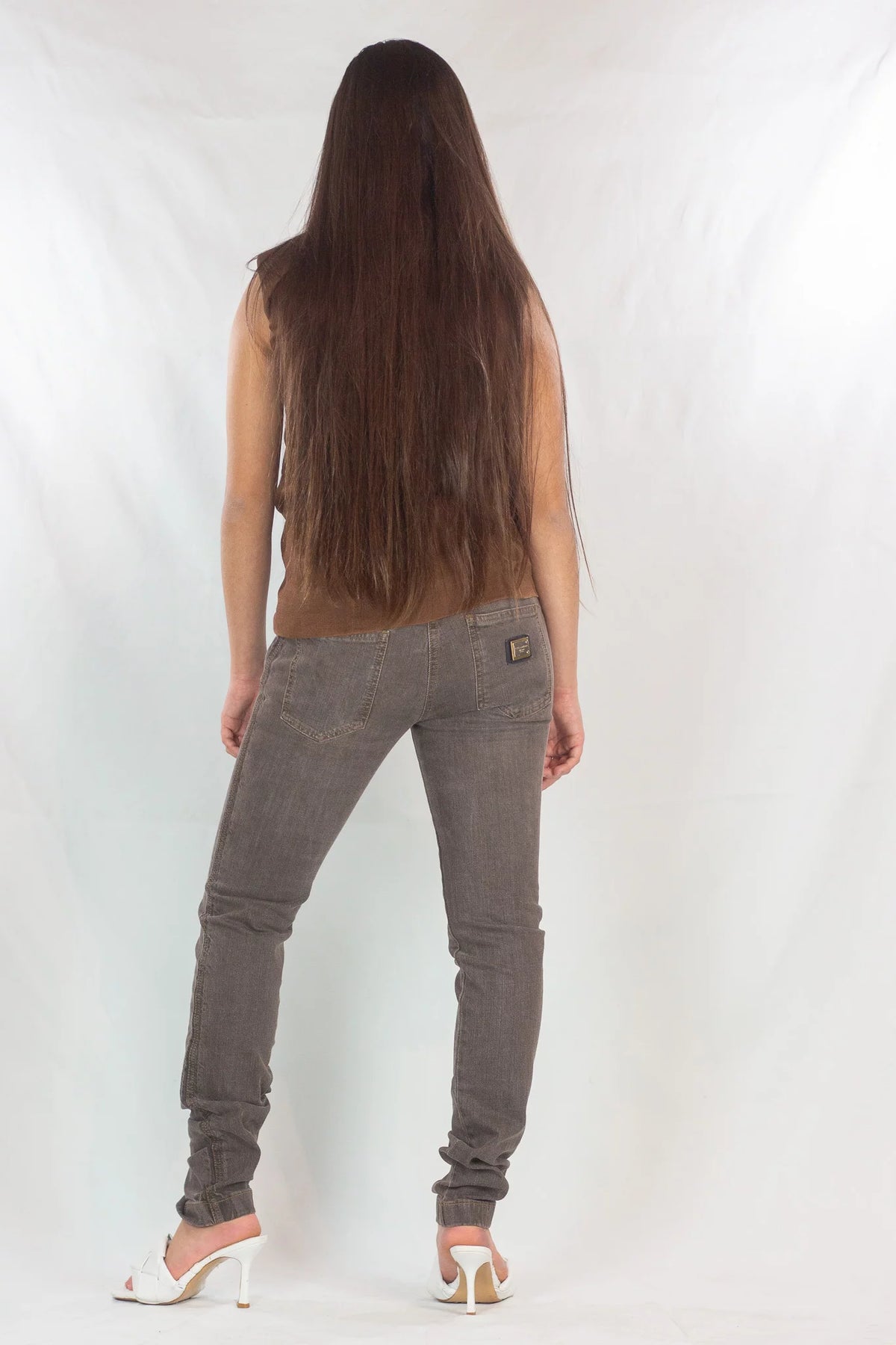 Brown Skinny Denim Jeans