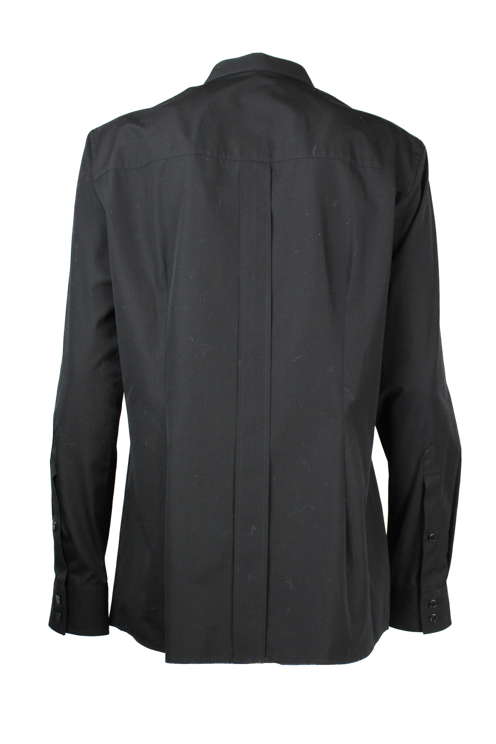 Slim Fit Black Shirt with Rounded Collar