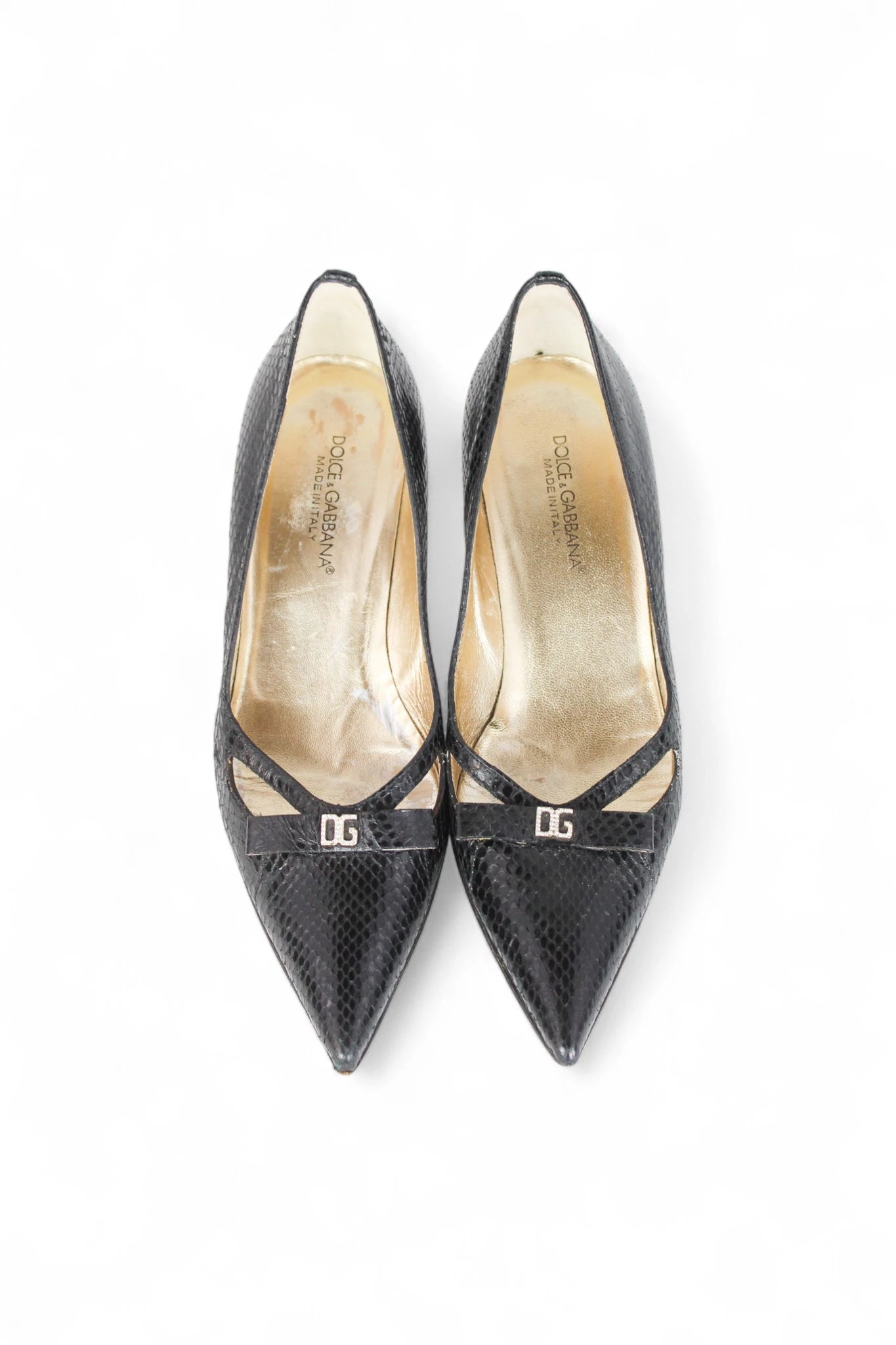 Snakeskin Kitten Heel Pumps