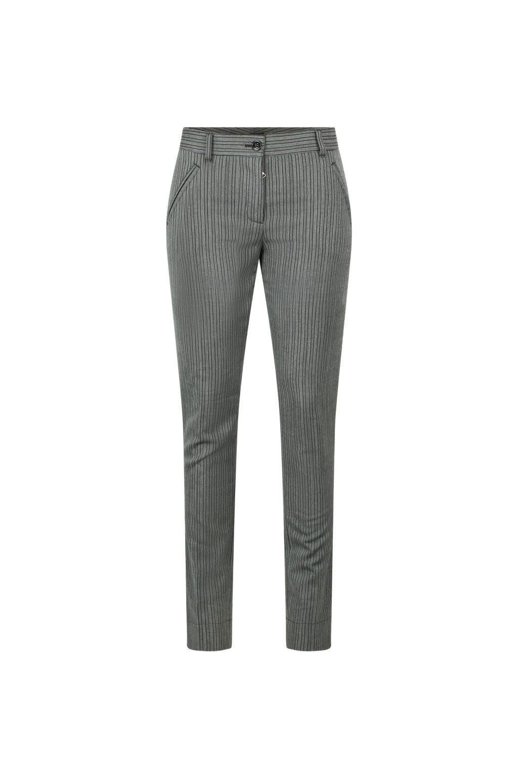 Striped Wool-Blend Slim Trousers
