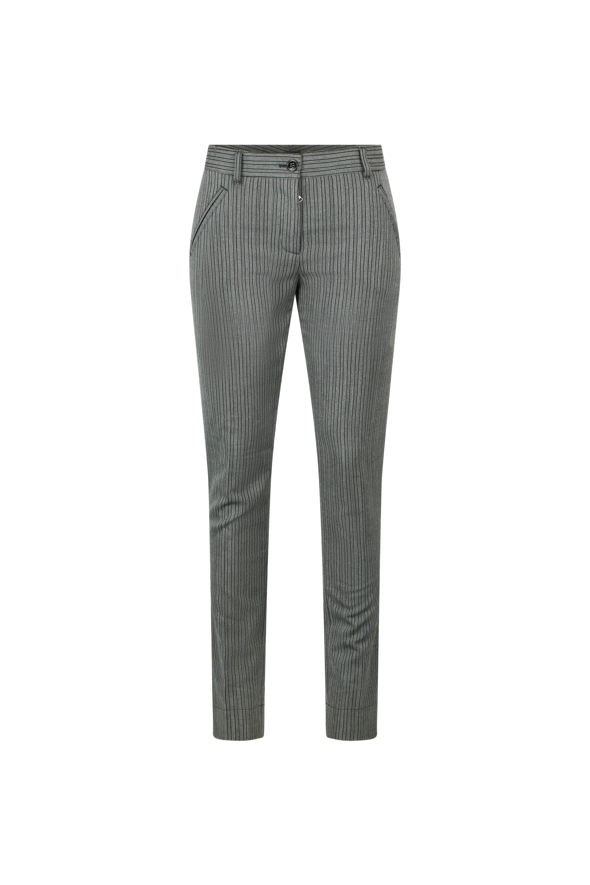 Striped Wool-Blend Slim Trousers