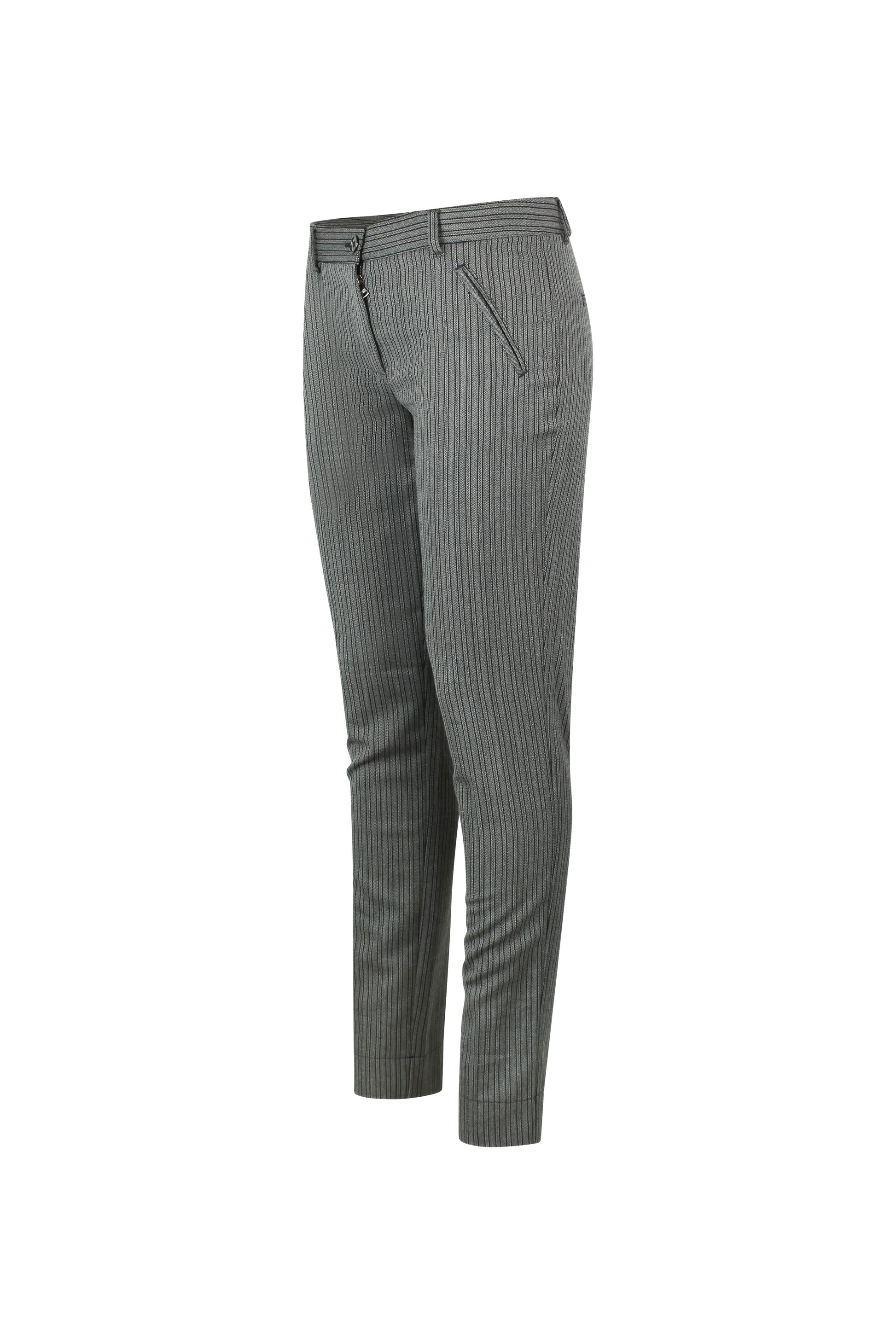 Striped Wool-Blend Slim Trousers