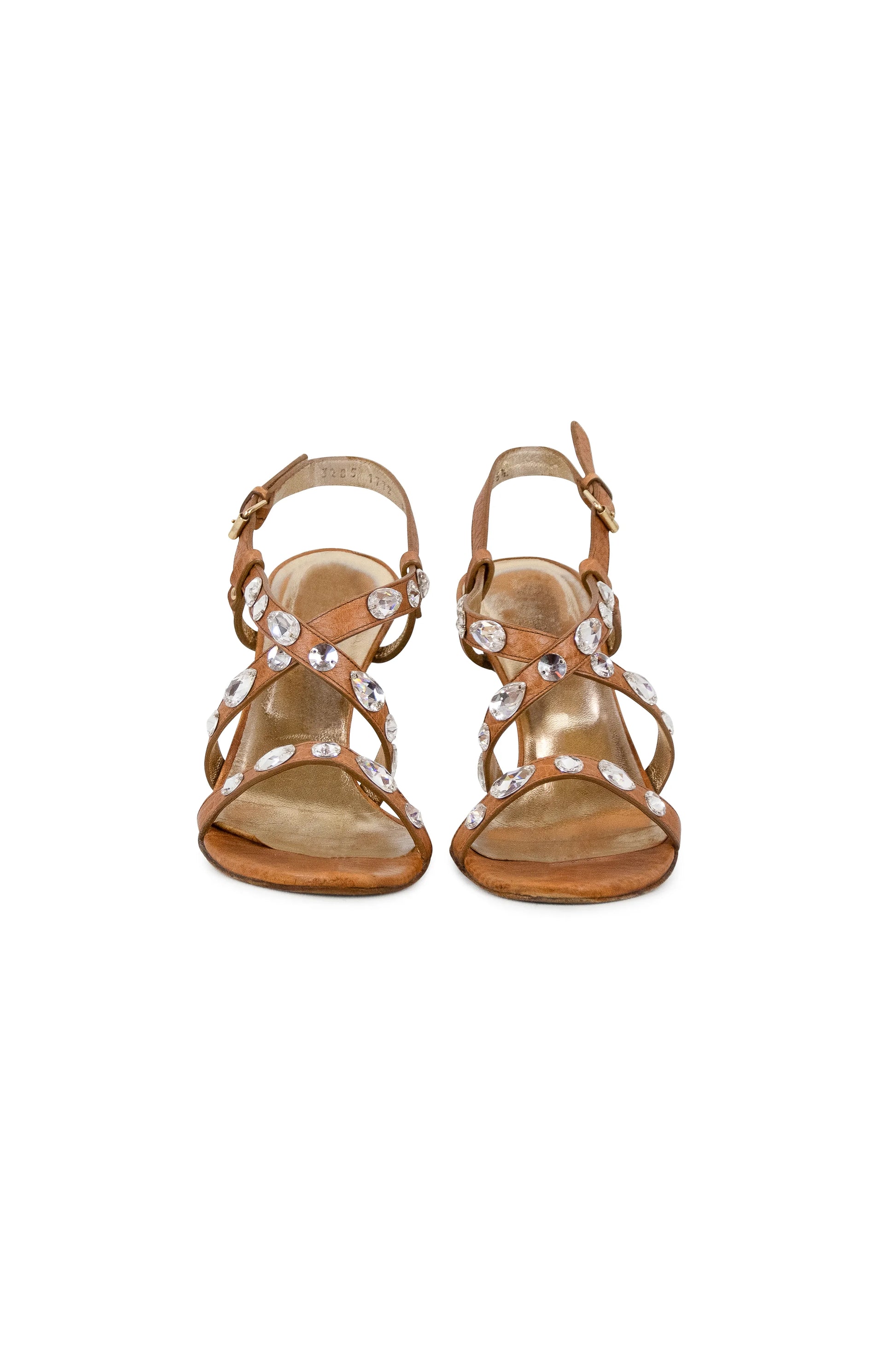 Tan sandals with gems