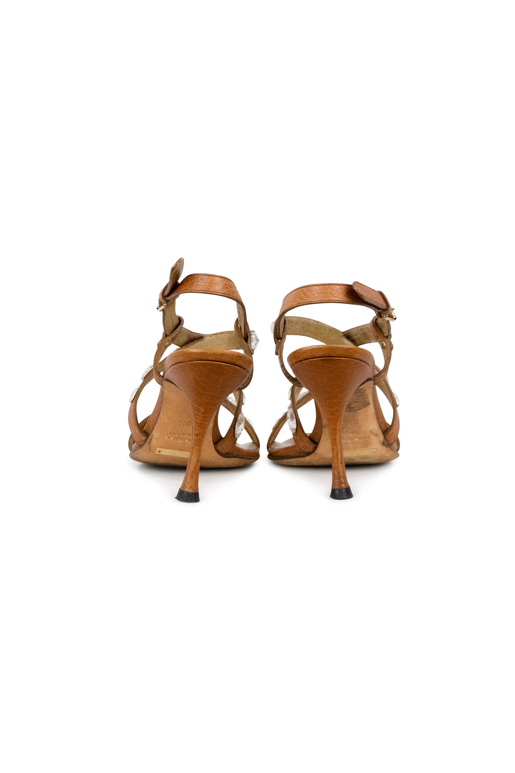 Tan sandals with gems