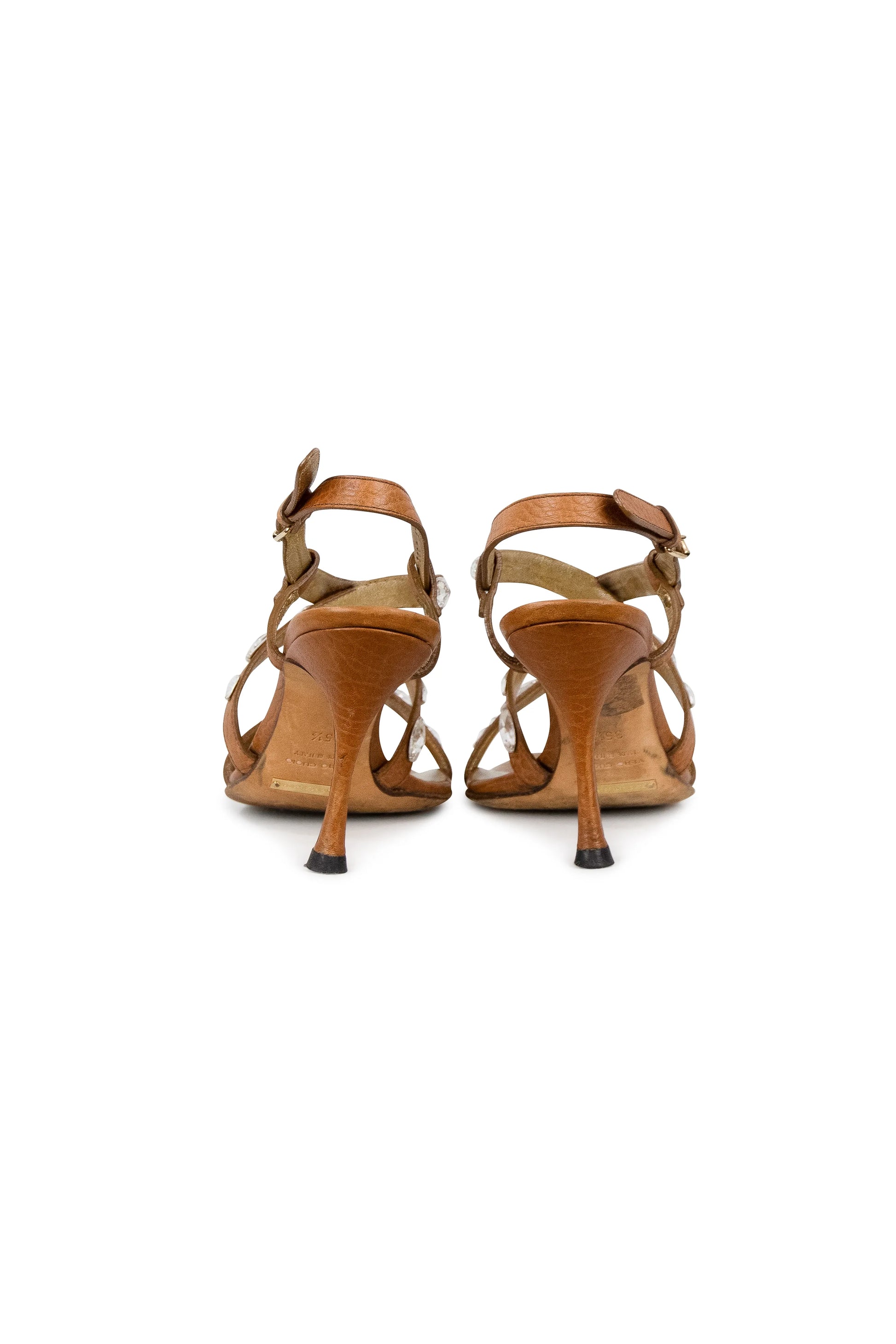 Tan sandals with gems