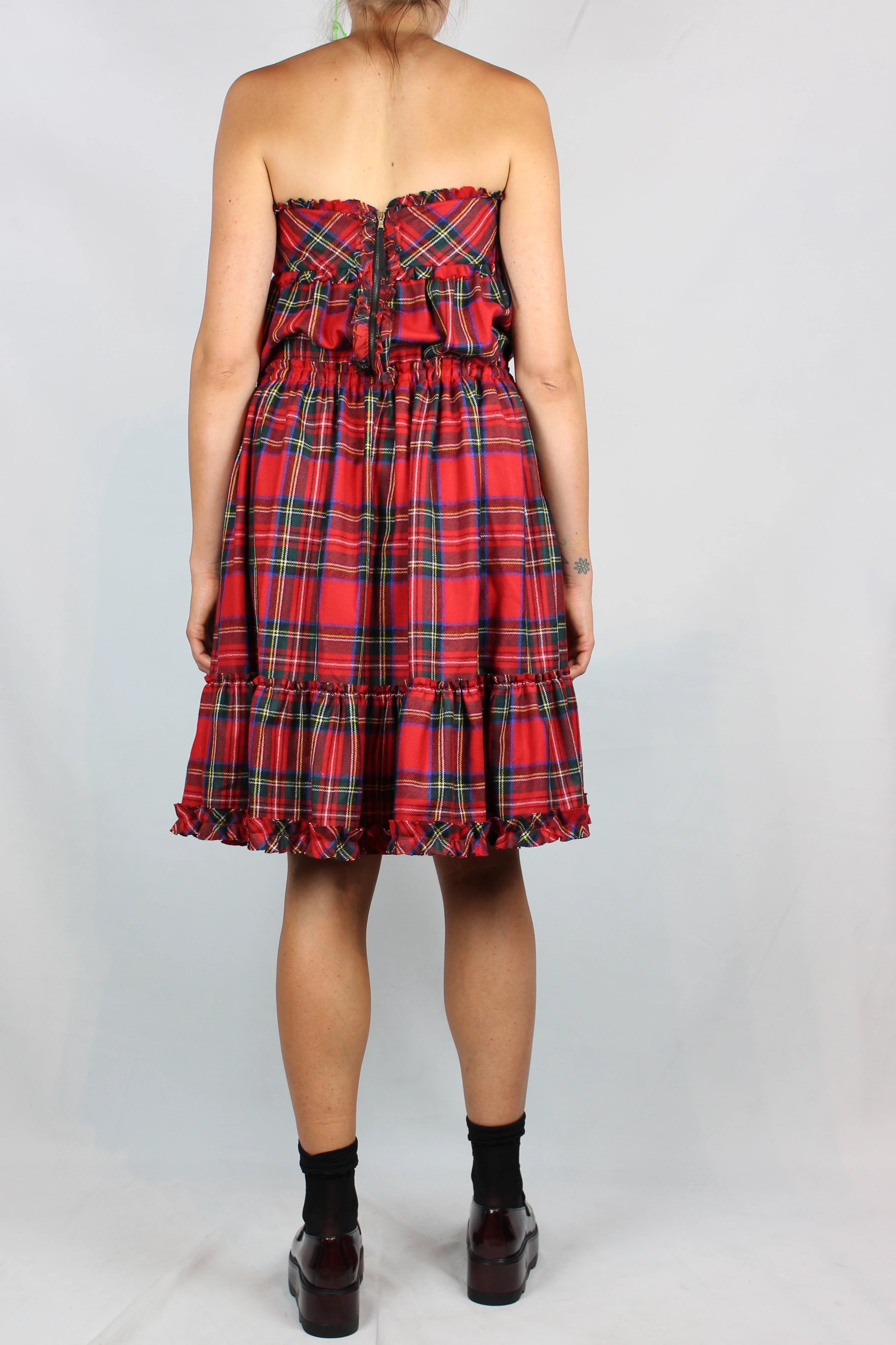Tartan ruffled dress