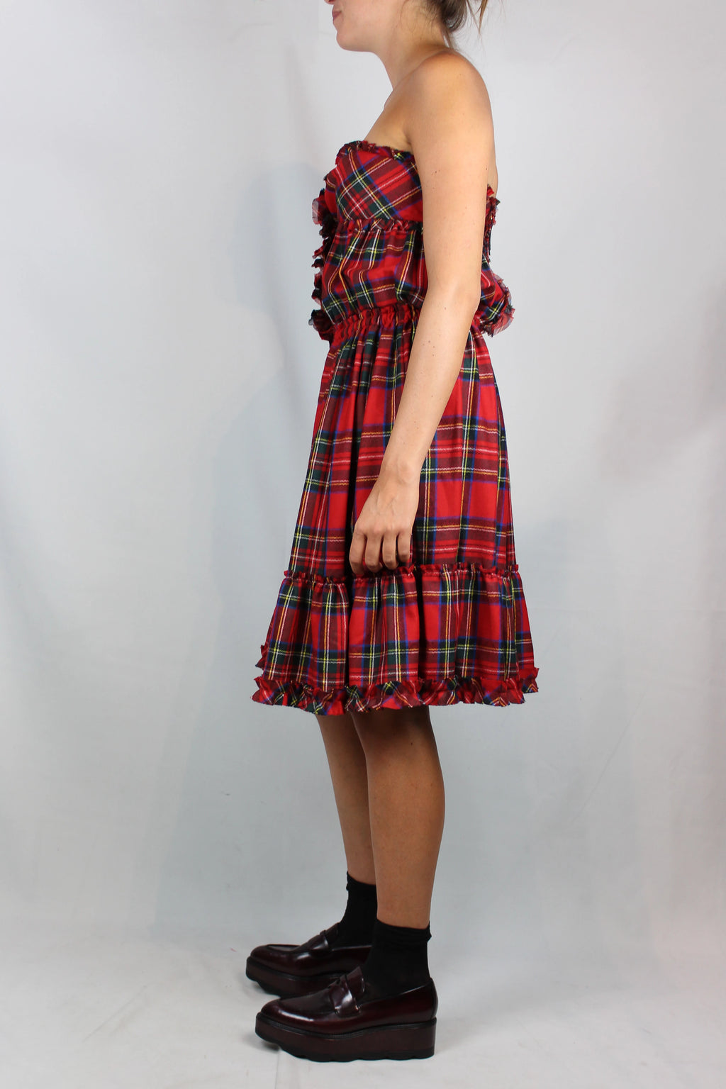 Tartan ruffled dress