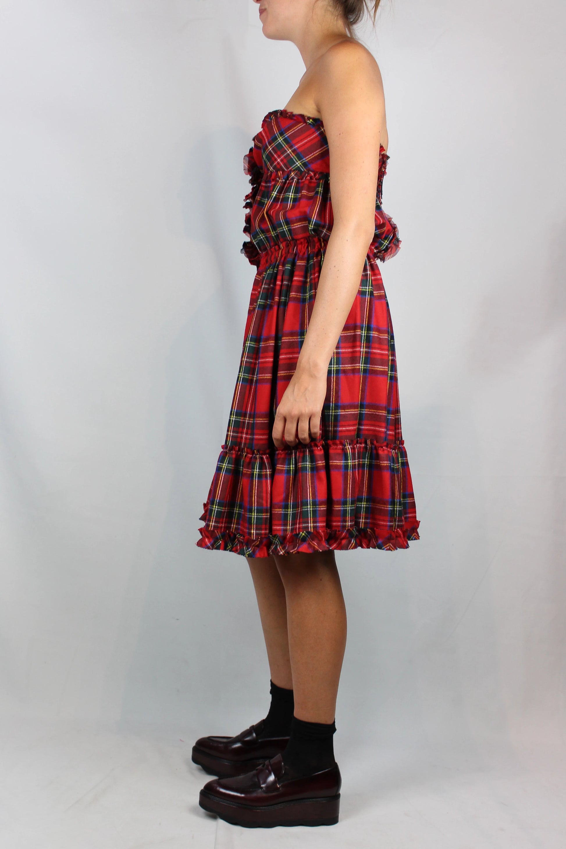 Tartan ruffled dress