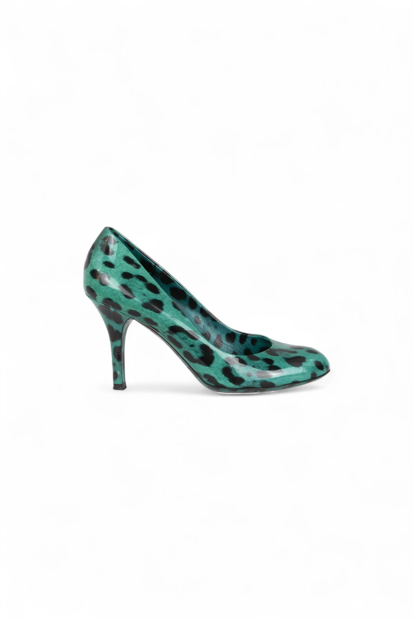 Teal Patent Leopard Print Pumps