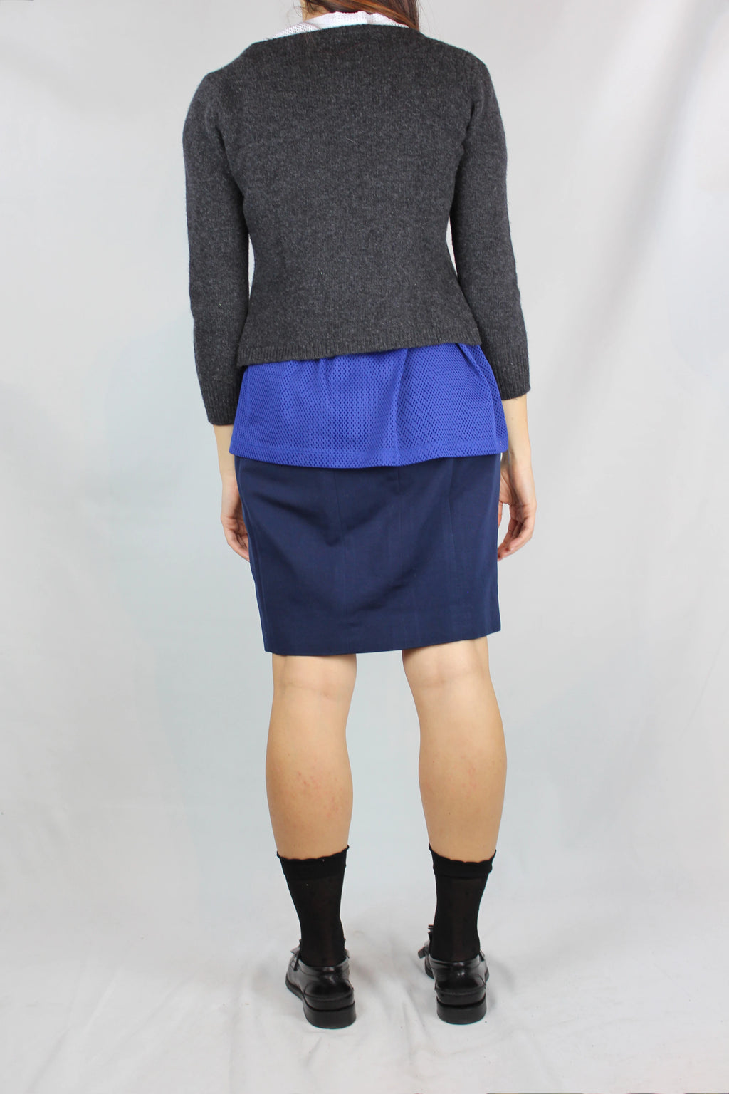 Grey Wool Slim Fit Cardigan