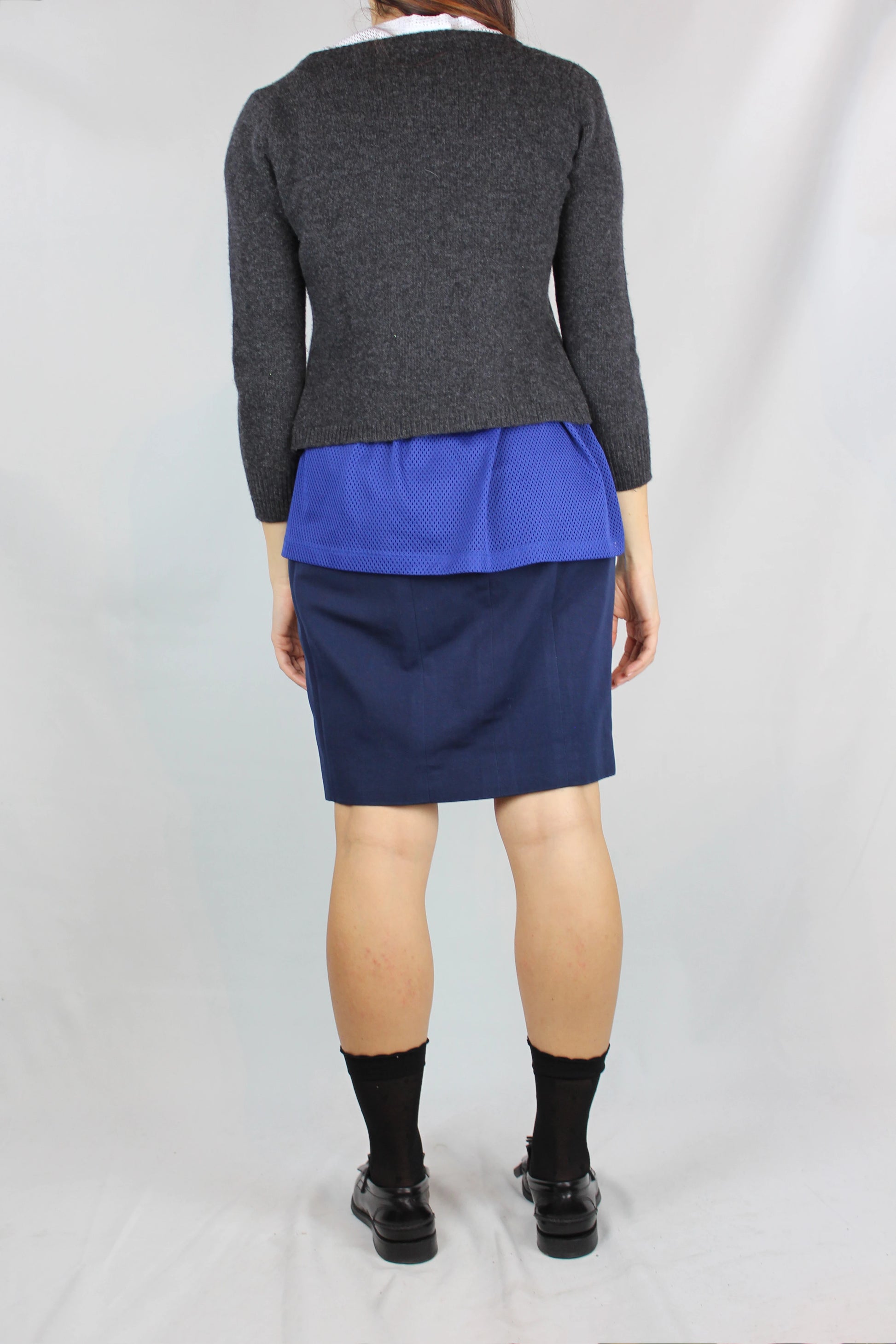 Grey Wool Slim Fit Cardigan