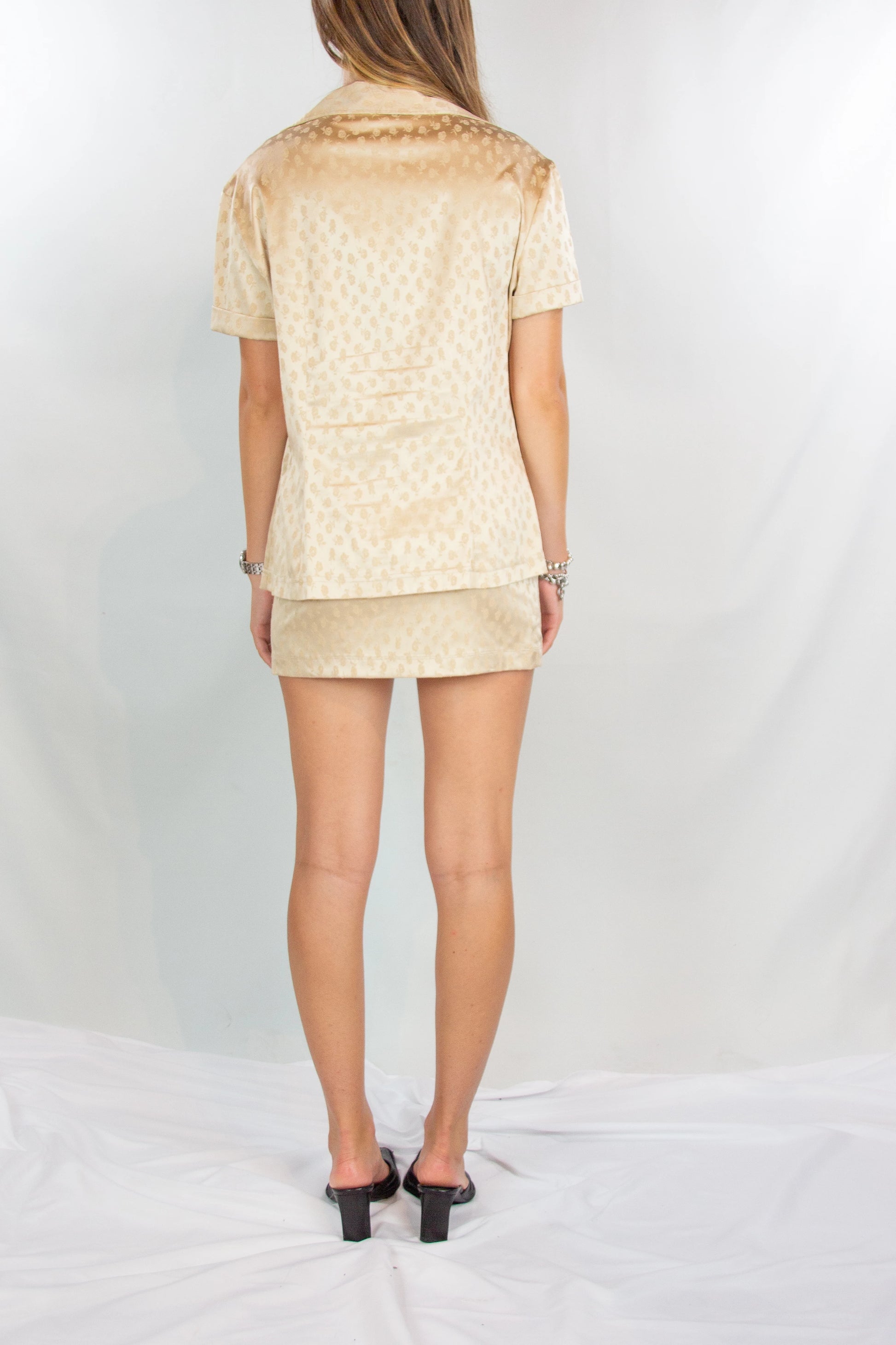 Three-Piece Set with Shirt, Bralette and Miniskirt