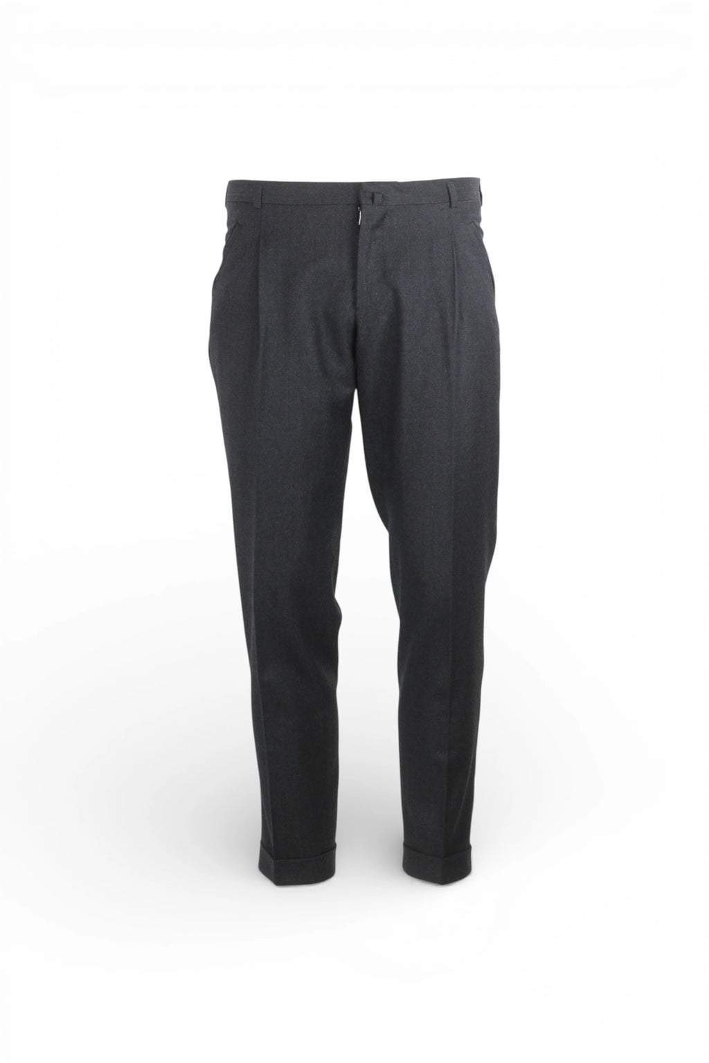 Black Micro-Check Tapered Trousers