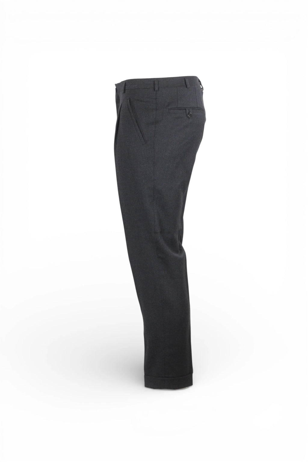 Black Micro-Check Tapered Trousers