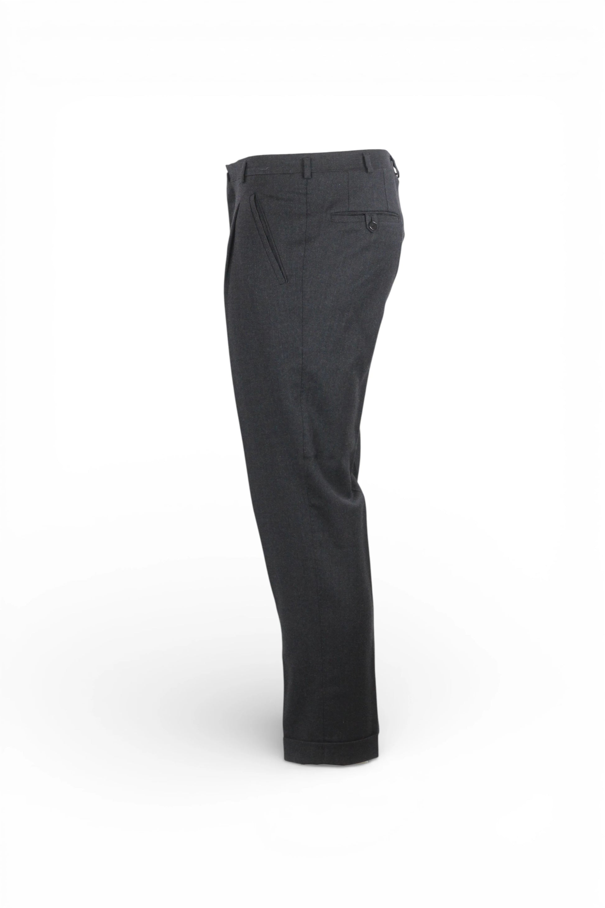 Black Micro-Check Tapered Trousers
