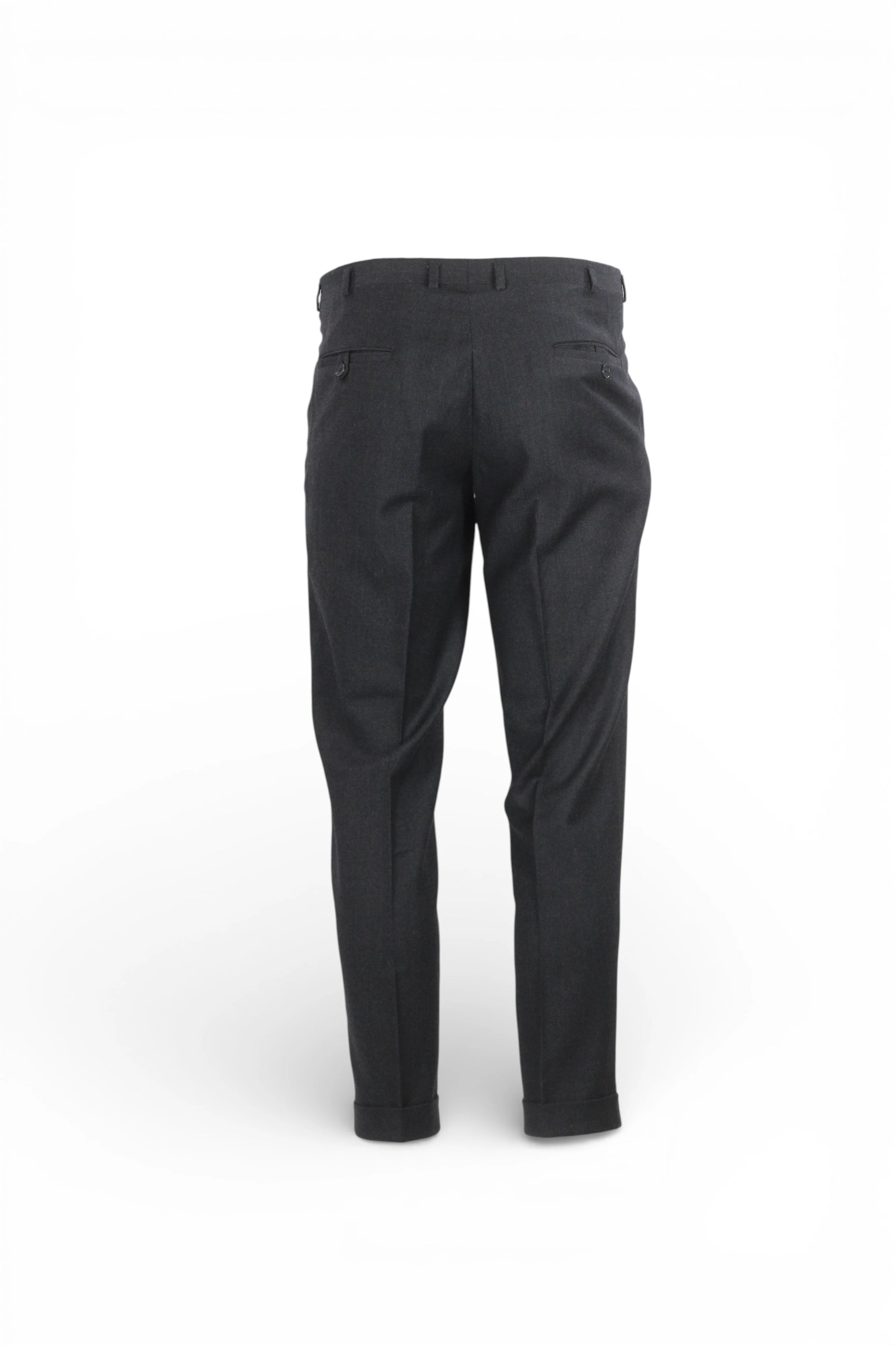 Black Micro-Check Tapered Trousers