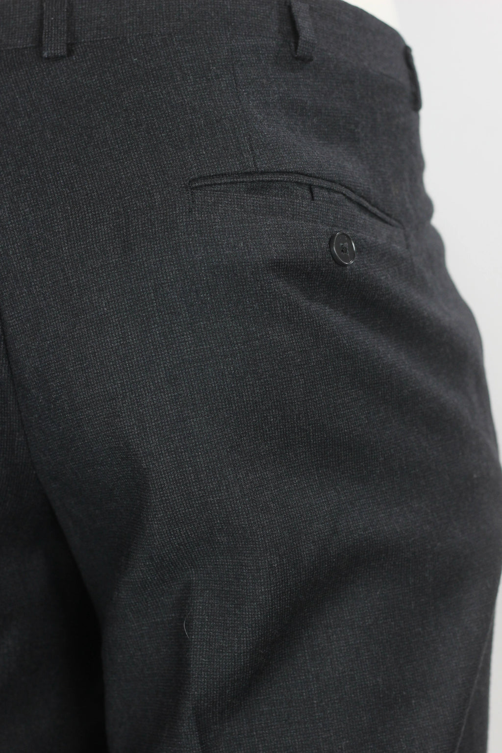 Black Micro-Check Tapered Trousers