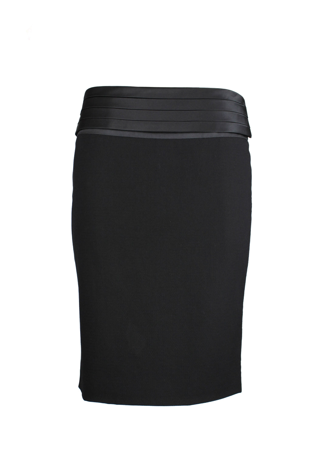 Smoking-inspired mini skirt with silk waistband