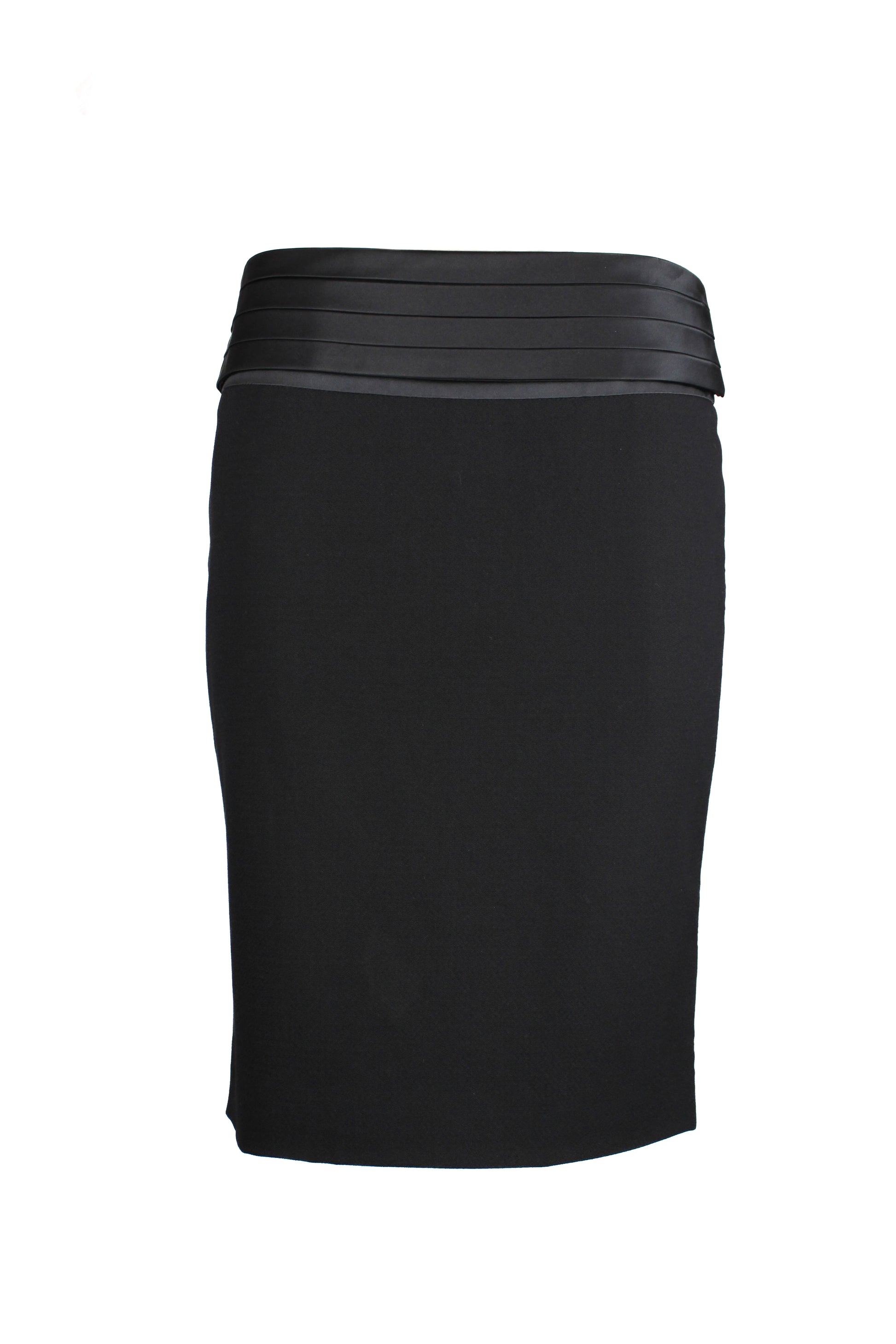 Smoking-inspired mini skirt with silk waistband