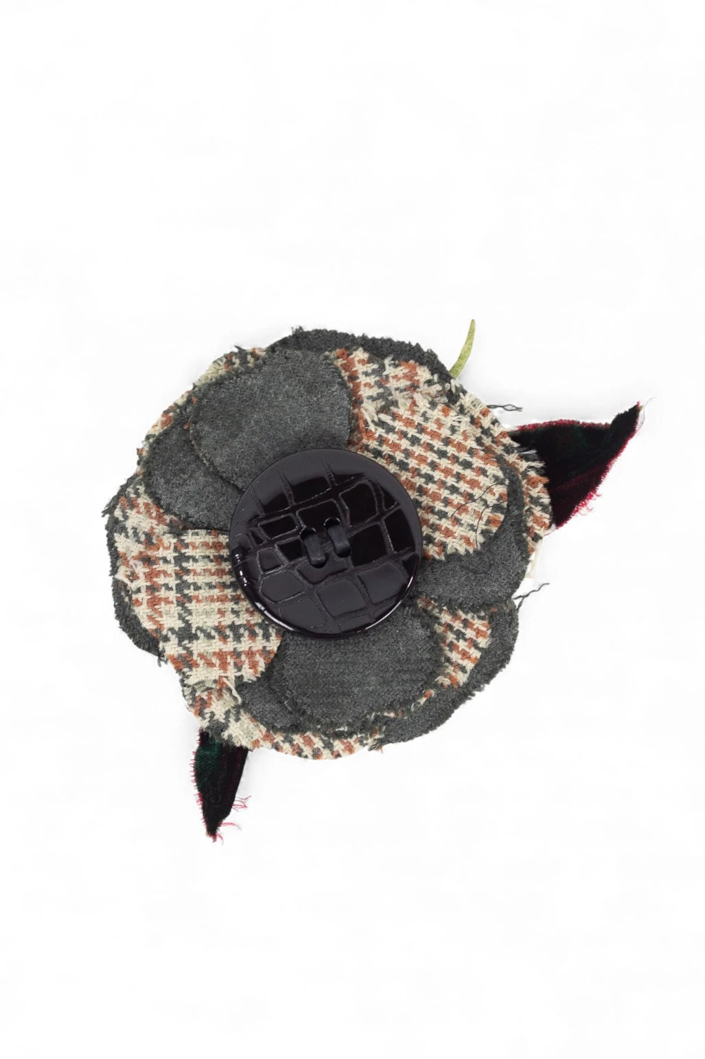 Tweed Flower Pin