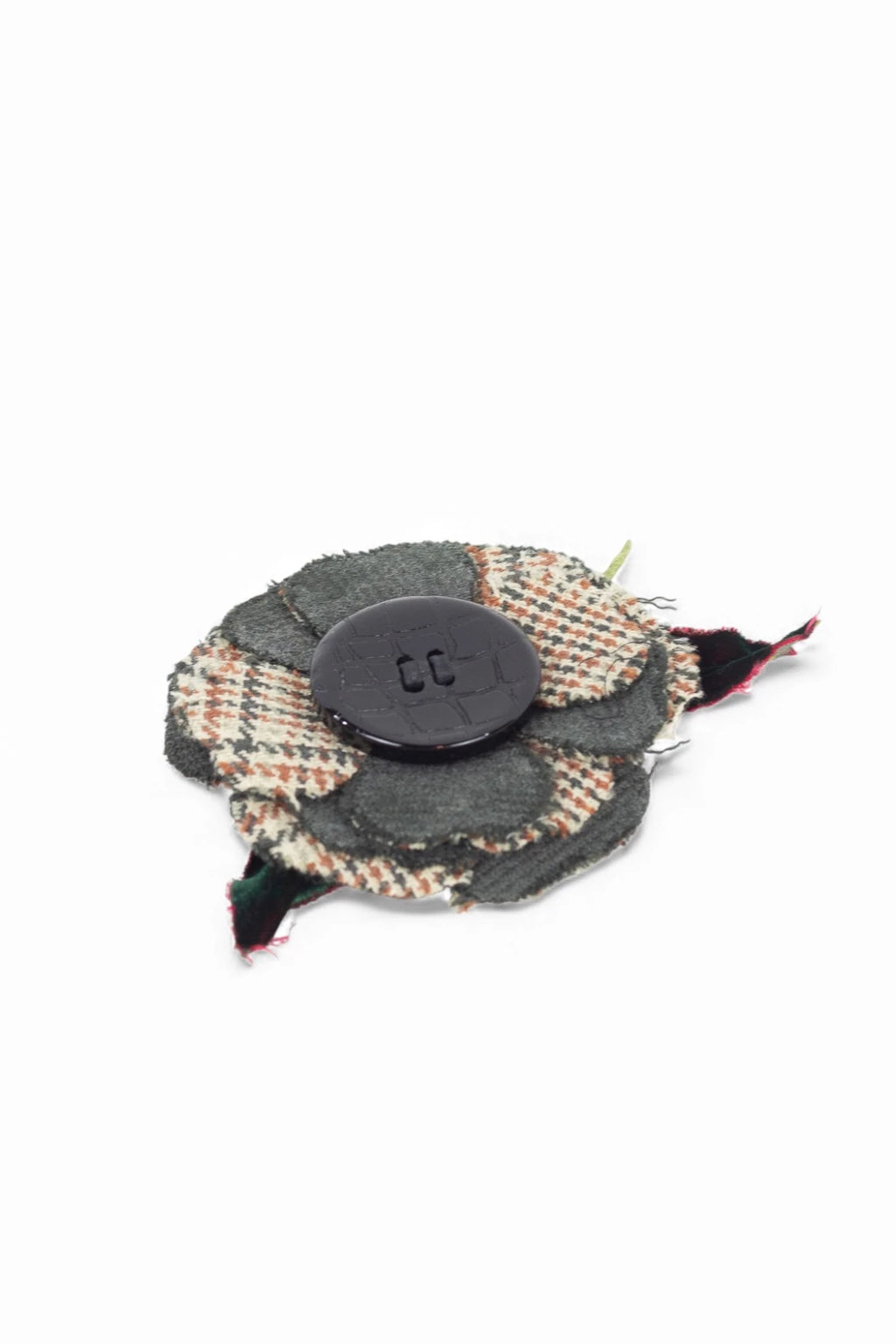 Tweed Flower Pin