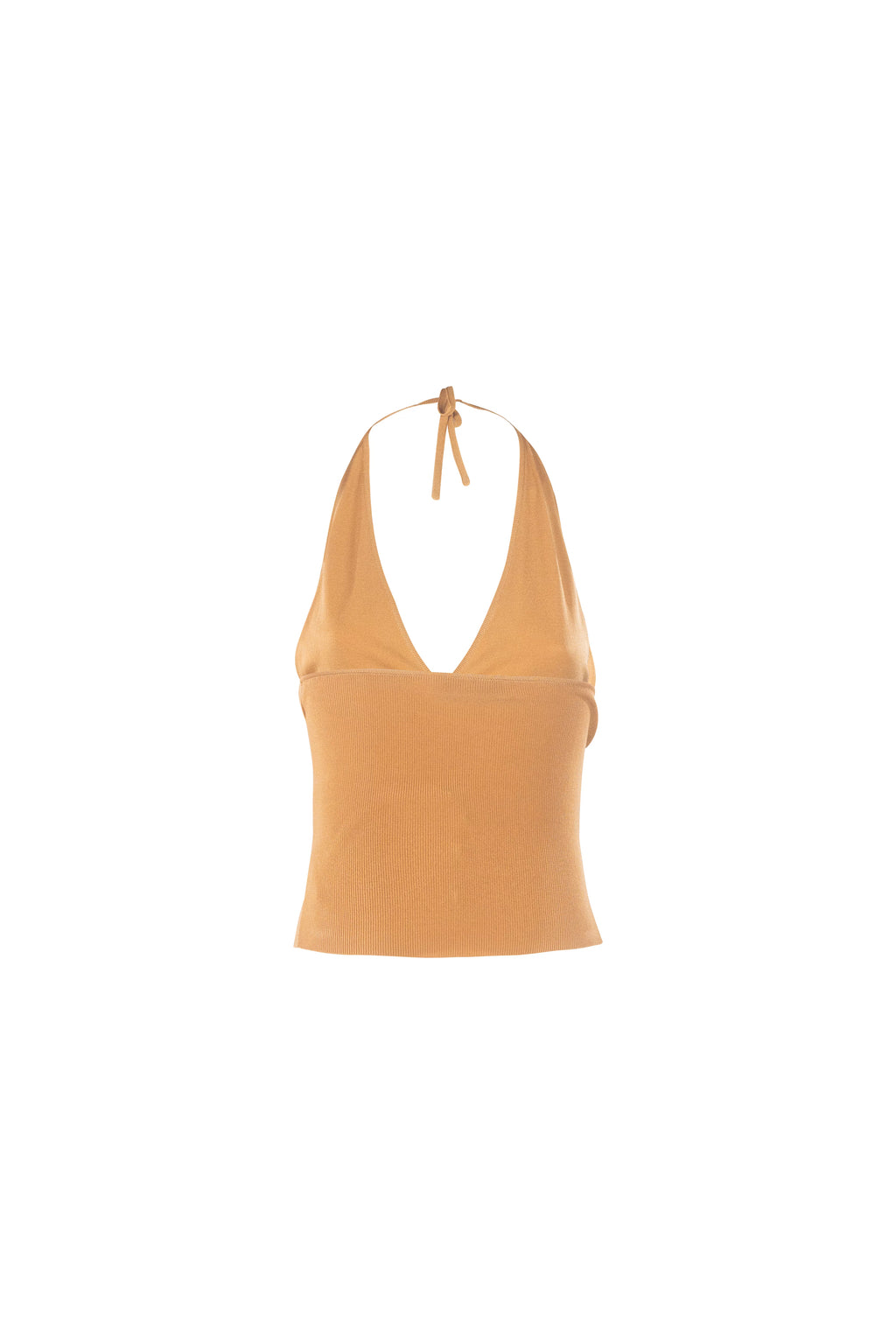 Halterneck Knit Twin Set Caramel Cardigan