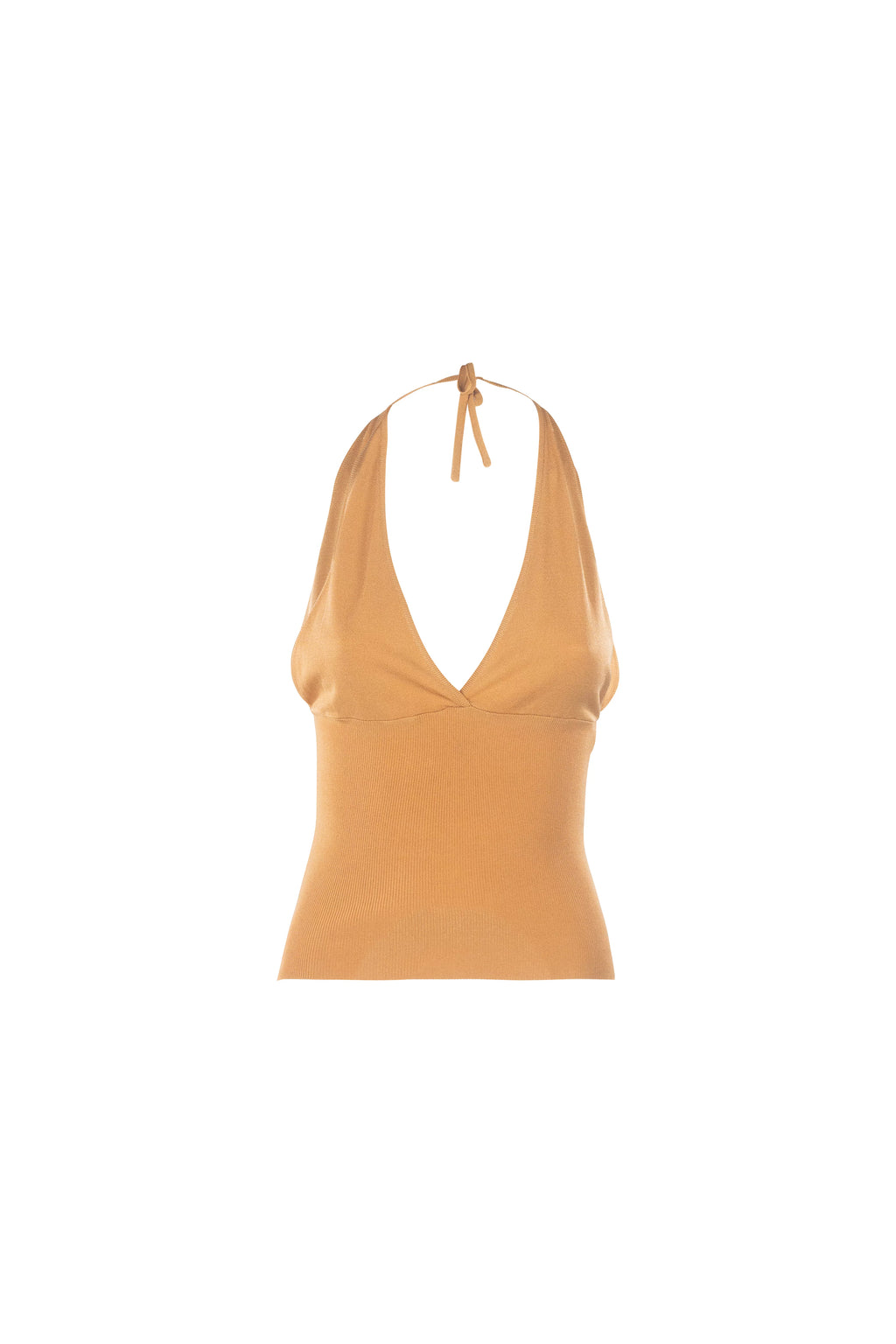 Halterneck Knit Twin Set Caramel Cardigan