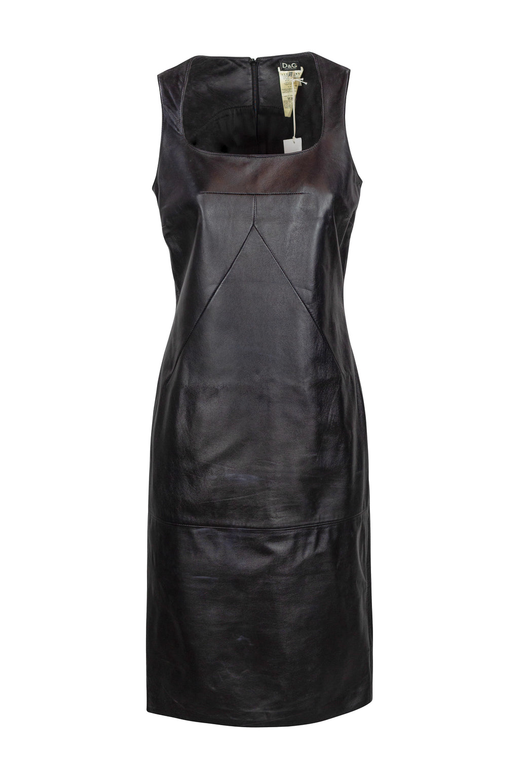 Black Sleeveless Leather Bodycon Dress