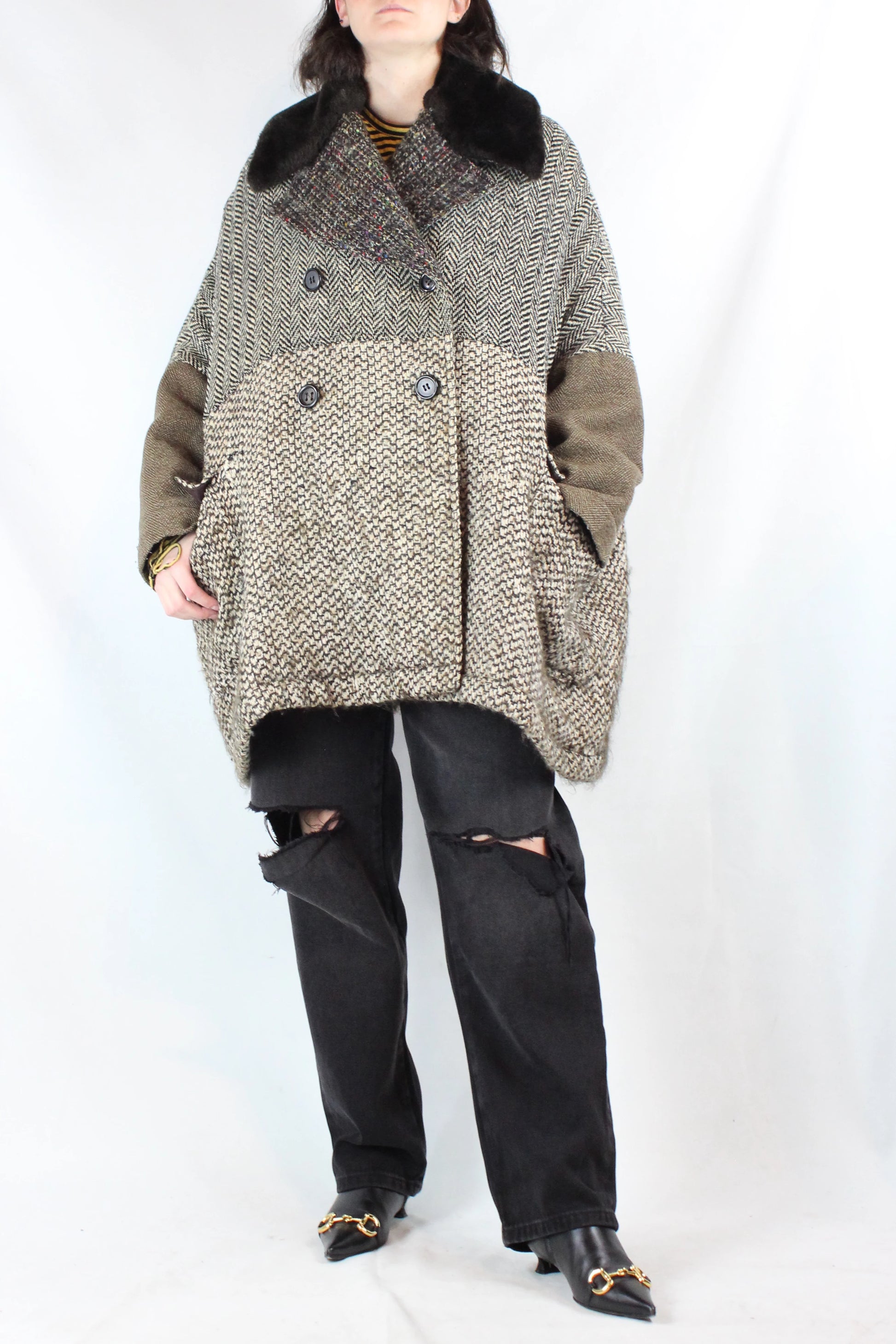 Vintage Wool Patchwork Coat