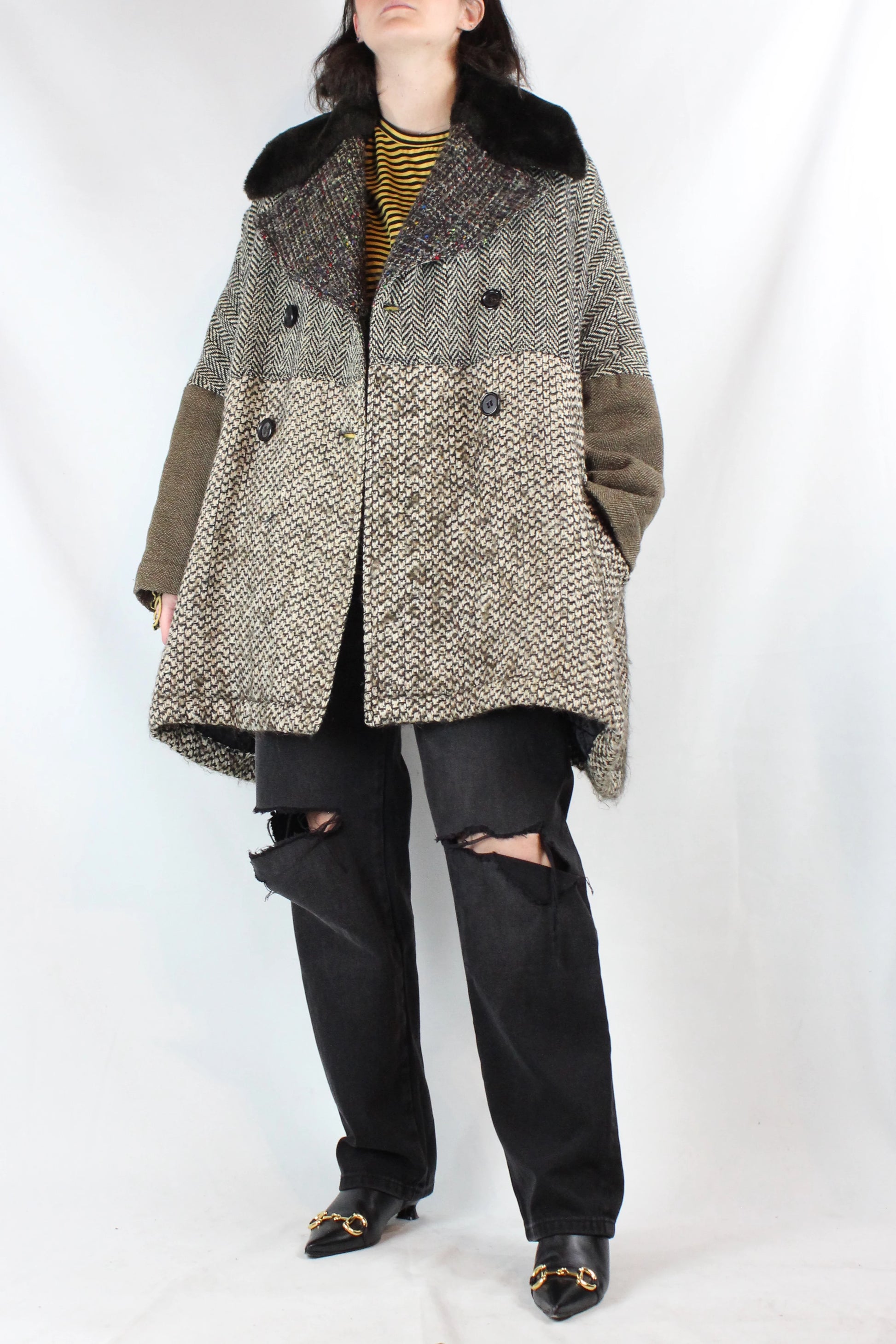 Vintage Wool Patchwork Coat