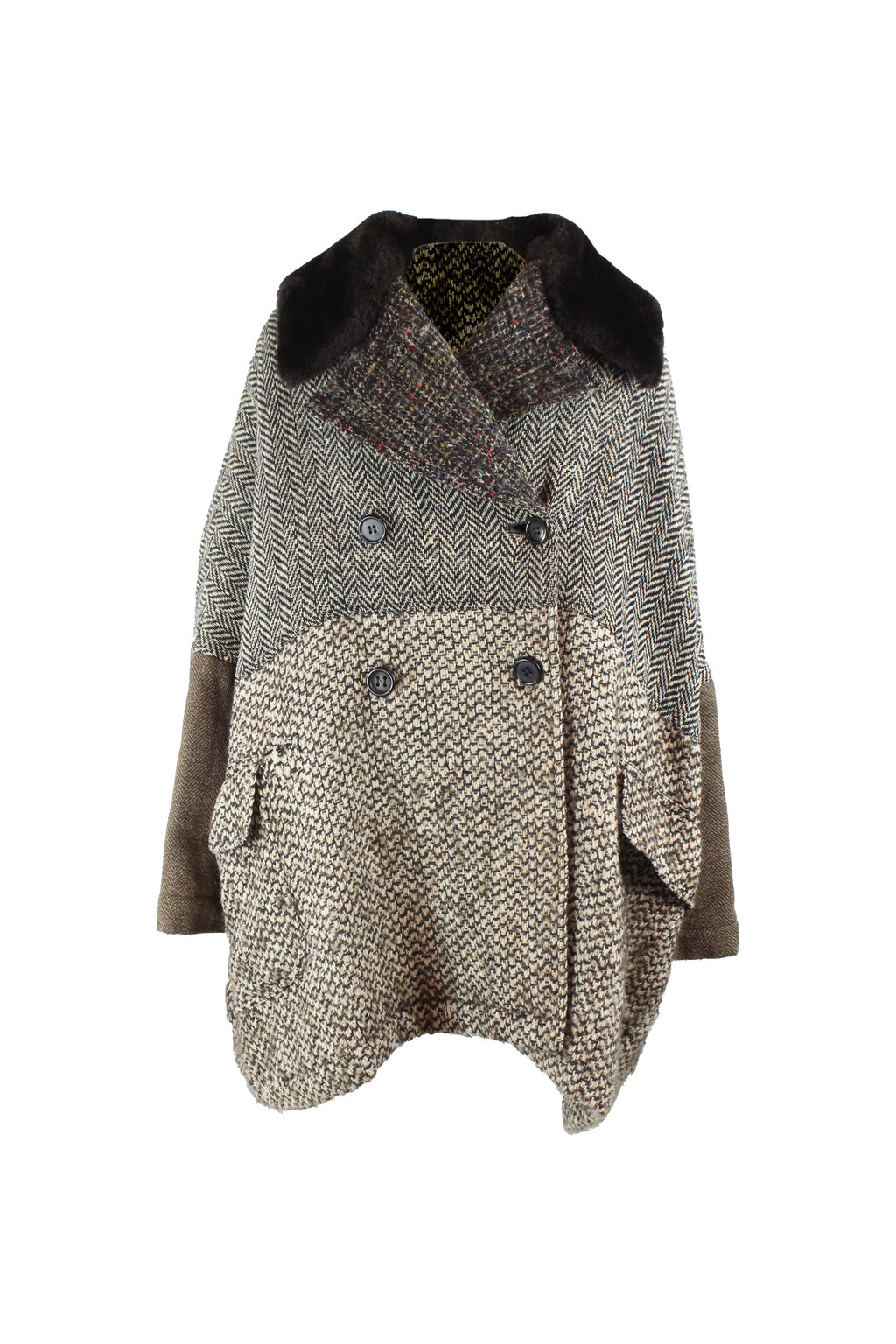 Vintage Wool Patchwork Coat